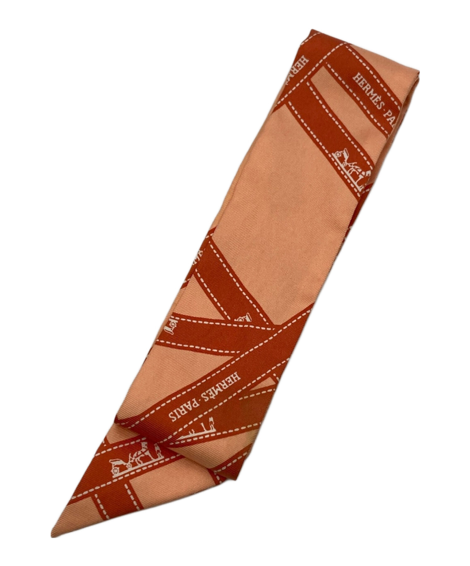 中古・古着通販】HERMES (エルメス) ツイリーシルクスカーフ オレンジ