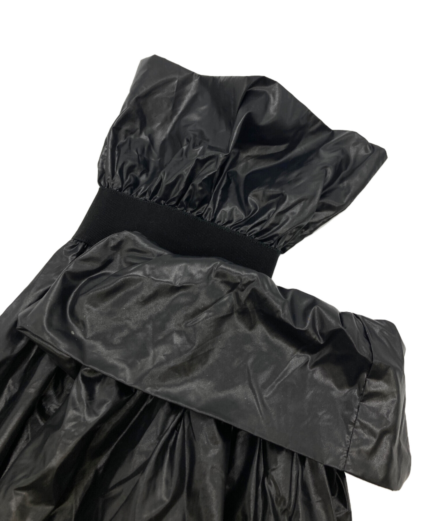 中古・古着通販】CHANEL (シャネル) ナイロンギャザーコート ブラック