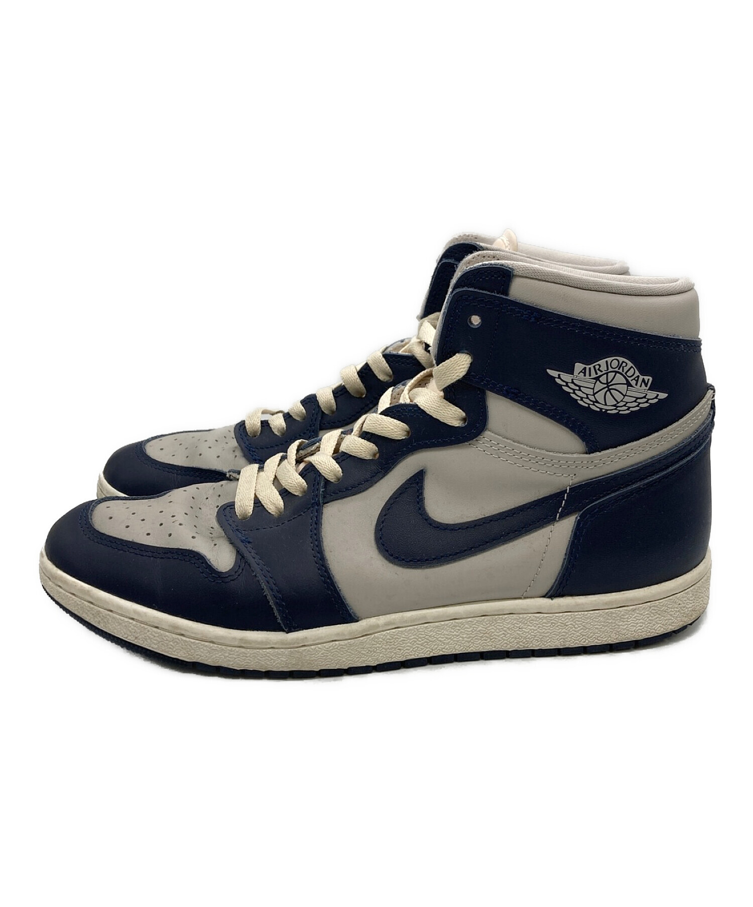 新品 Nike Air Jordan 1 ネイビー/グレー 26.5 C6816 中古・古着通販】NIKE (ナイキ) AIR JORDAN 1 HI 85 グレー×ネイビー