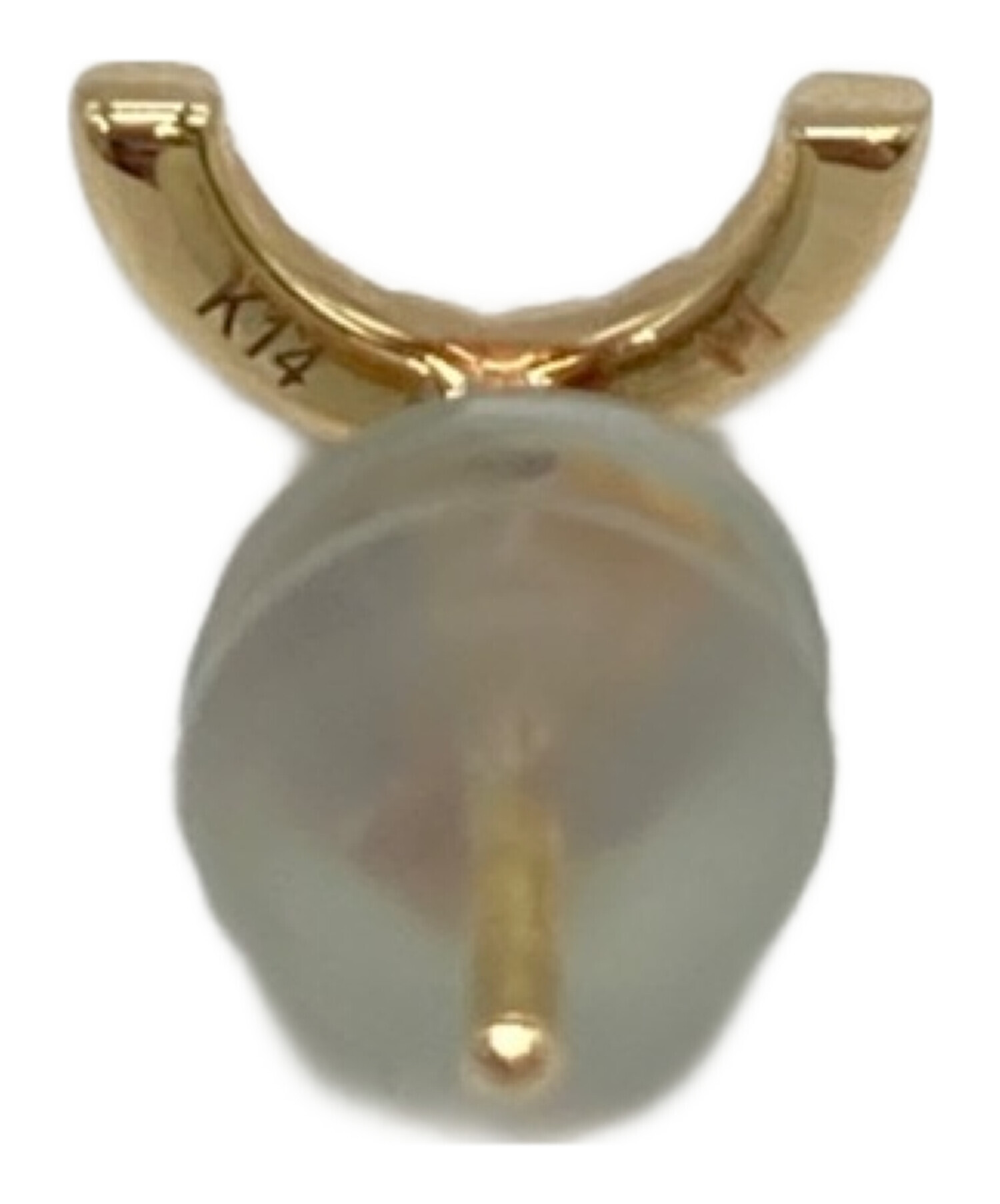 ビジュードエム bijou de M ピースマーク ダイヤモンドピアス K14