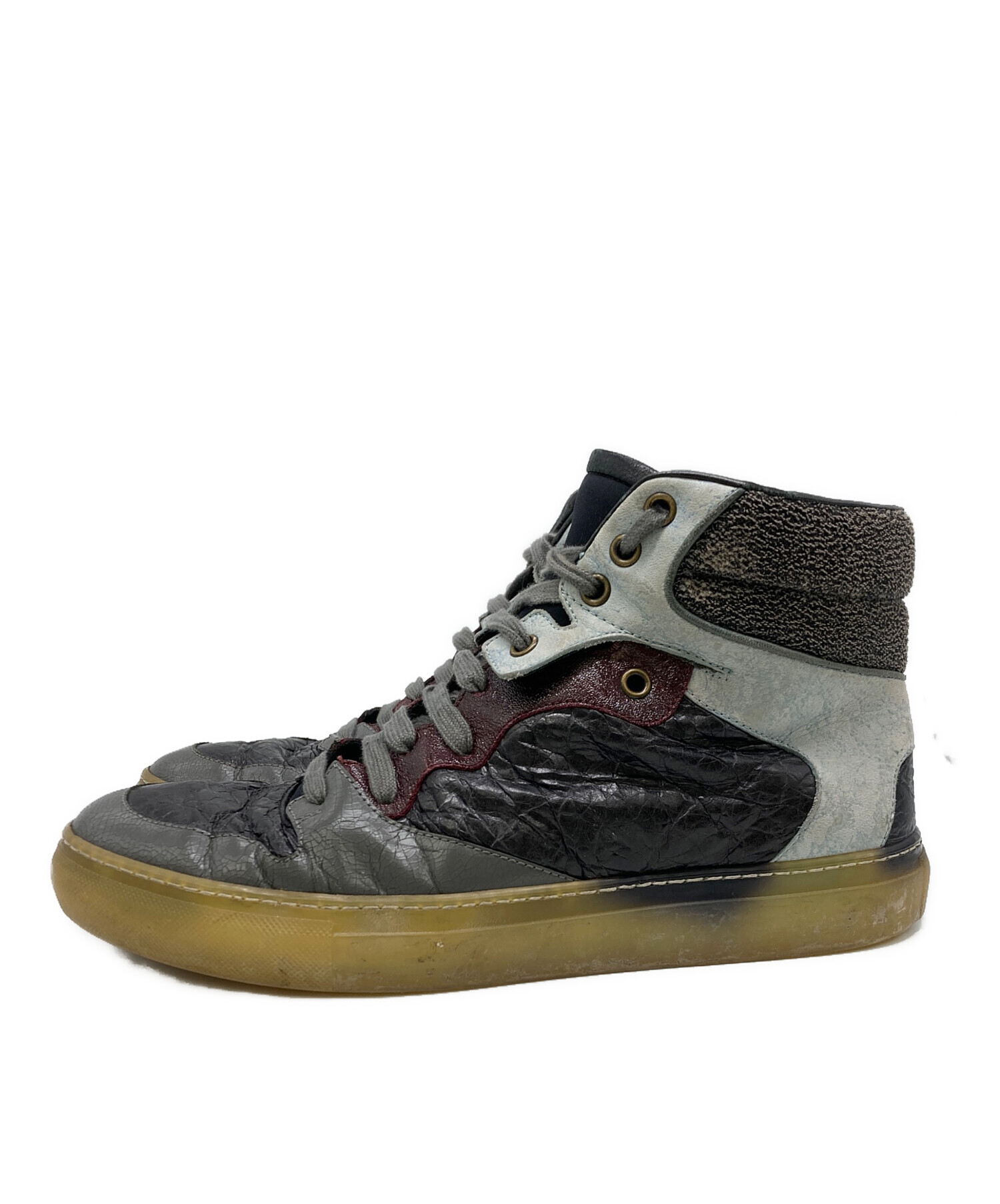 中古・古着通販】BALENCIAGA (バレンシアガ) ユーズド加工ハイカット  