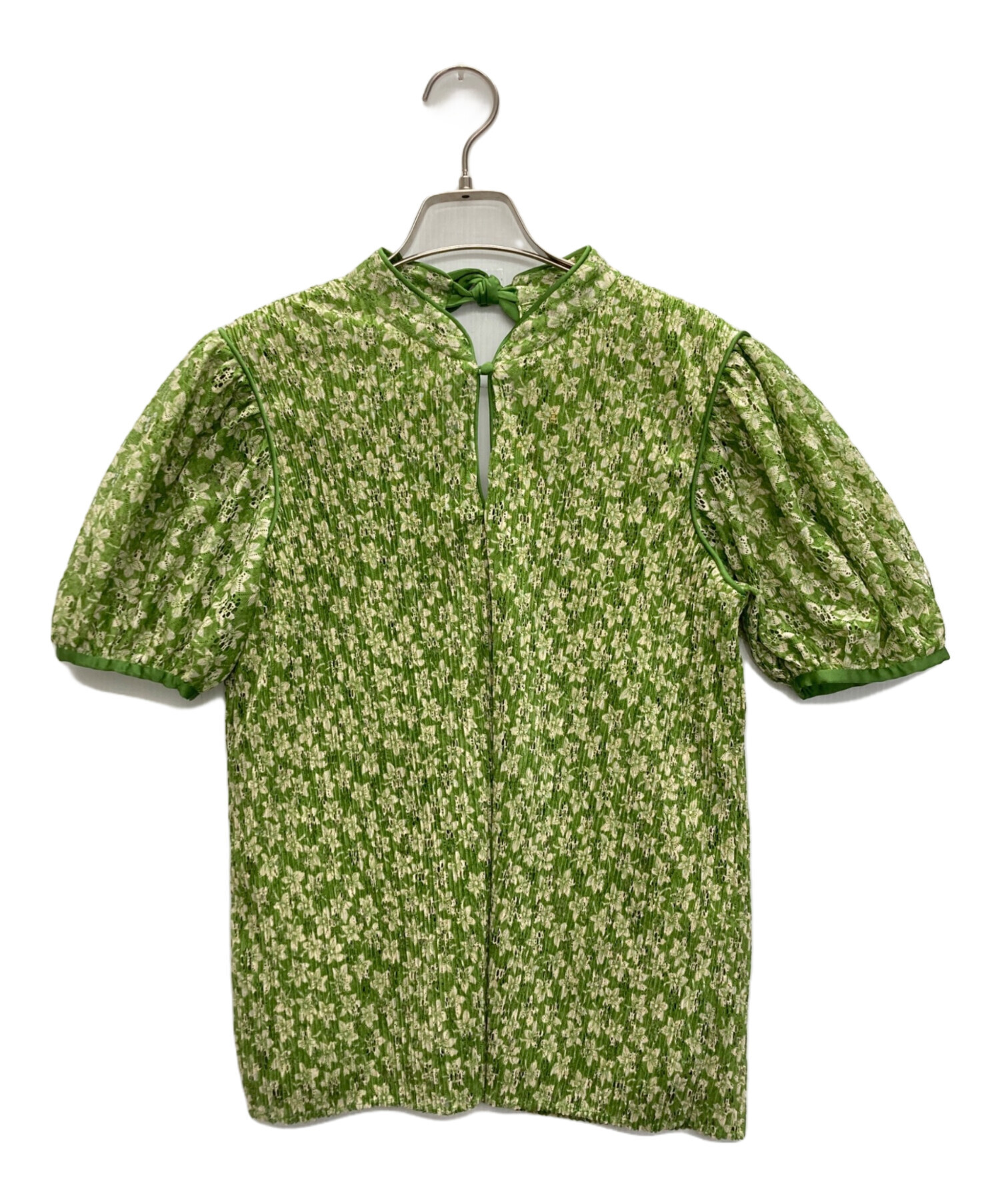 中古・古着通販】CLANE (クラネ) PLEATS FLORET TOPS グリーン サイズ 