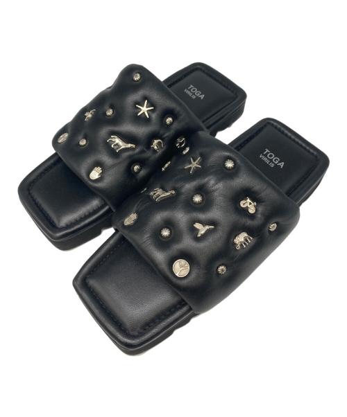 TOGA Virilis パデットレザー スタッズサンダル 40 トーガ TOGA