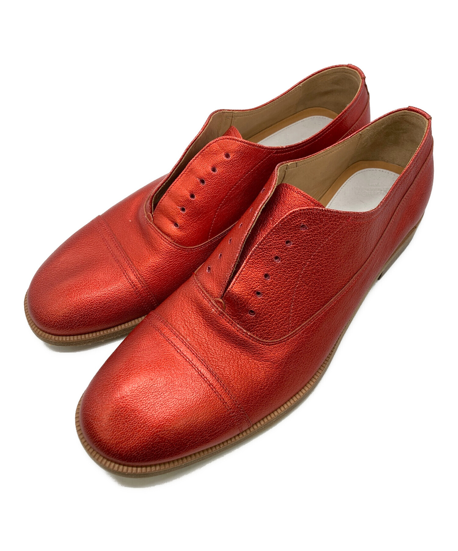 Maison Margiela REPLICA 赤 レザー　41サイズ 中古・古着通販】Maison Margiela (メゾンマルジェラ) レザー