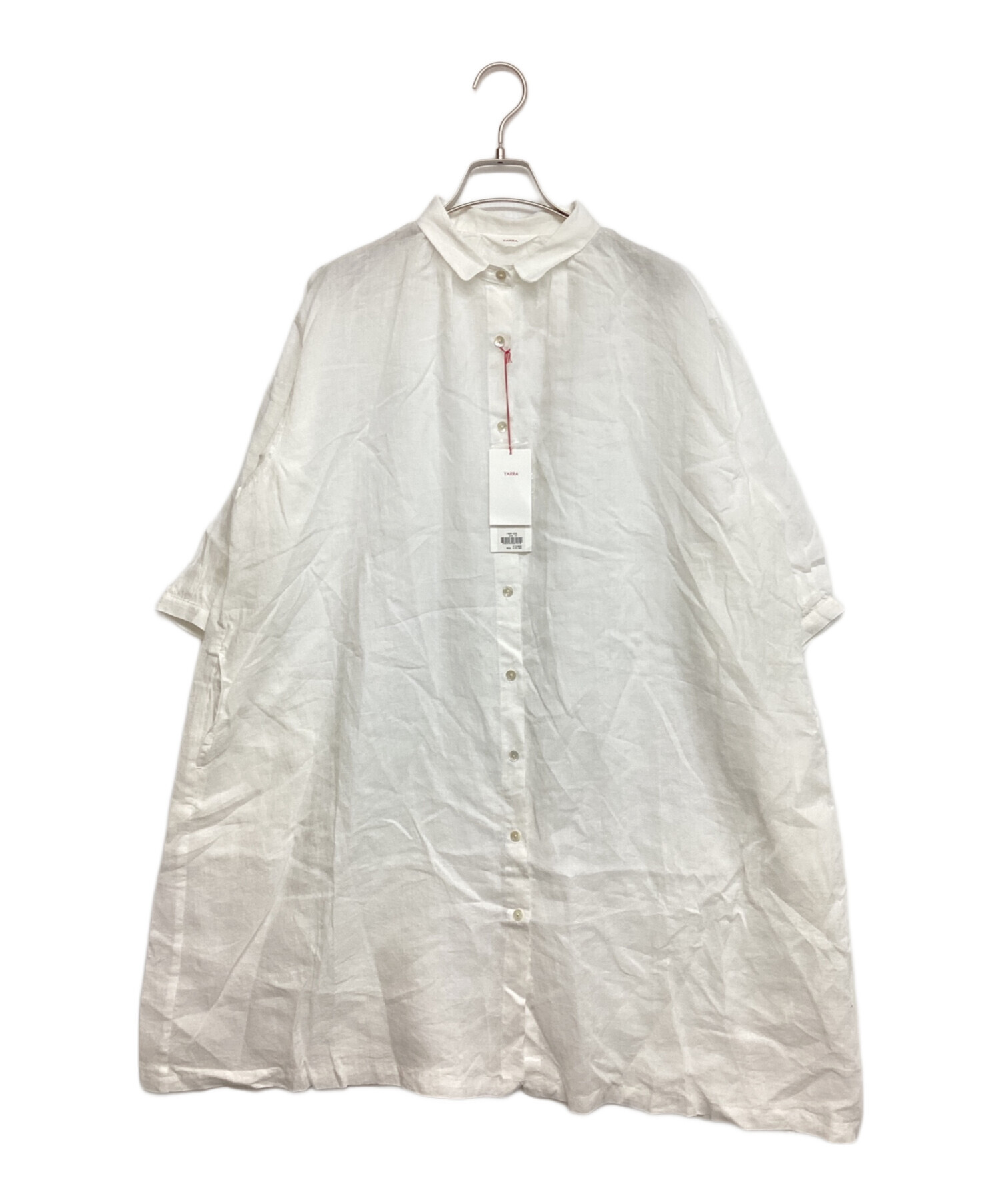 中古・古着通販】YARRA (ヤラ) リネンギャザーワンピース ホワイト 