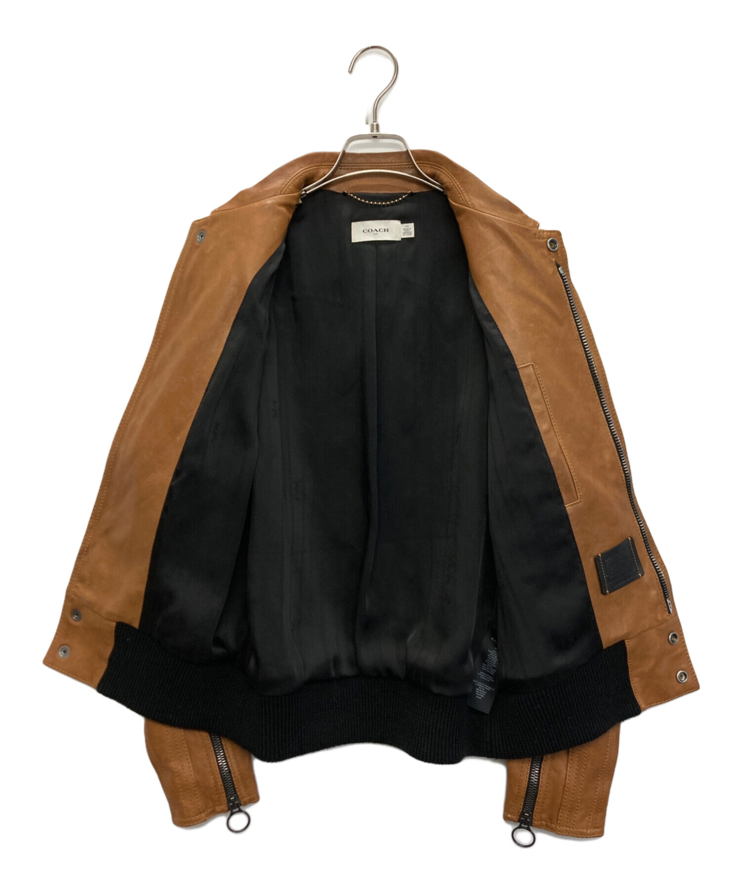 中古・古着通販】COACH (コーチ) バイカージャケット ブラウン サイズ