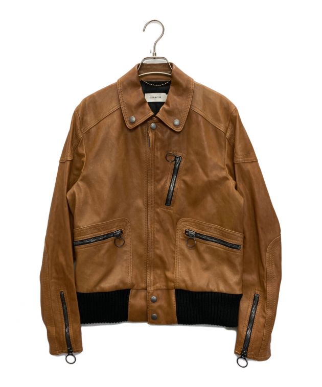 中古・古着通販】COACH (コーチ) バイカージャケット ブラウン サイズ