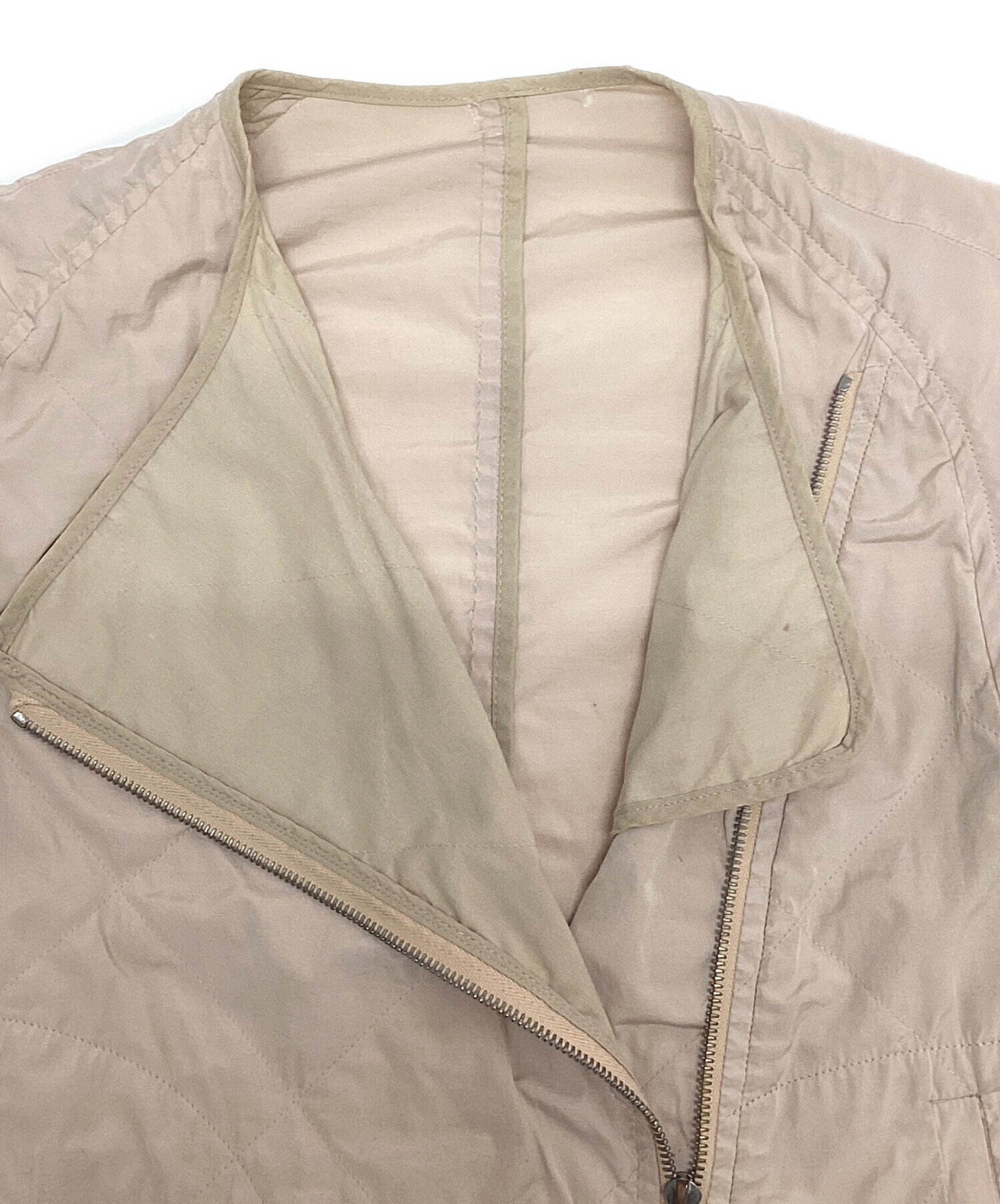 ドリスヴァンノッテン ノーカラージャケット ベージュ 中古・古着通販】DRIES VAN NOTEN (ドリスヴァンノッテン) ノーカラー