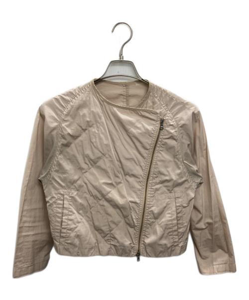 ドリスヴァンノッテン ノーカラージャケット ベージュ 中古・古着通販】DRIES VAN NOTEN (ドリスヴァンノッテン) ノーカラー