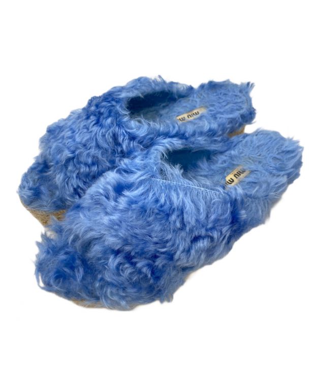 中古・古着通販】MIU MIU (ミュウミュウ) 厚底ファーサンダル 中古・古着通販】MIU MIU (ミュウミュウ) 厚底ファーサンダル