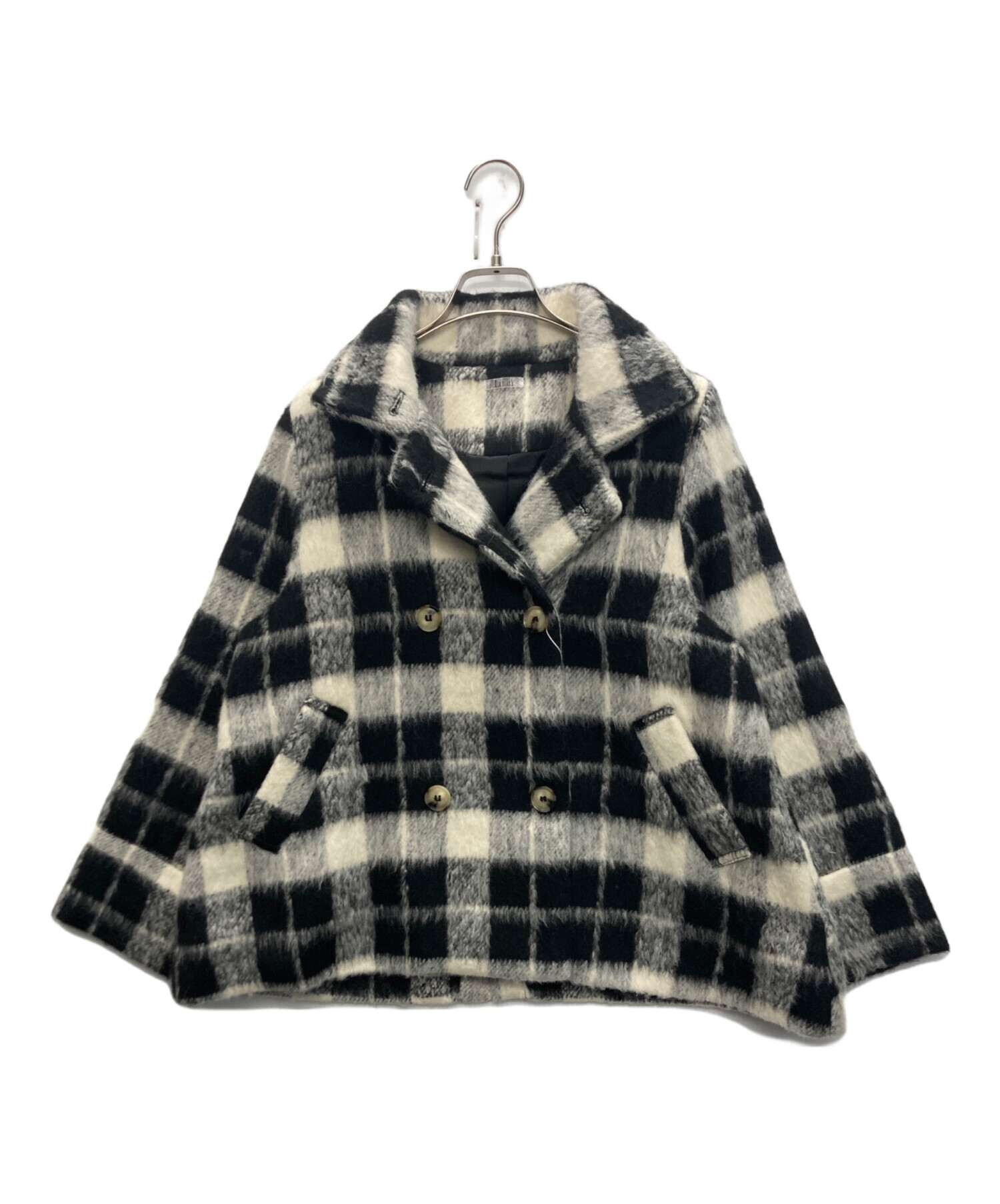 中古・古着通販】luan (ルアン) 2way shaggy collar coat ブラック