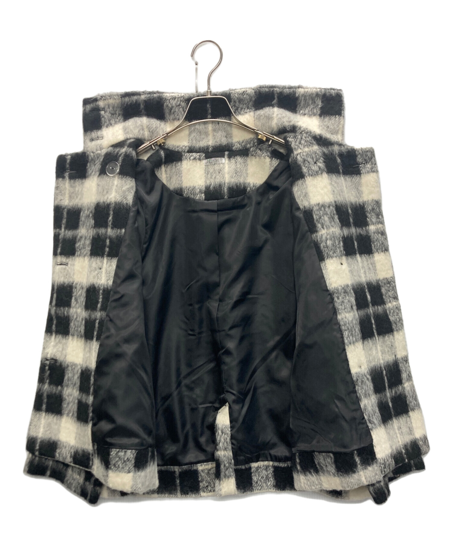 中古・古着通販】luan (ルアン) 2way shaggy collar coat ブラック