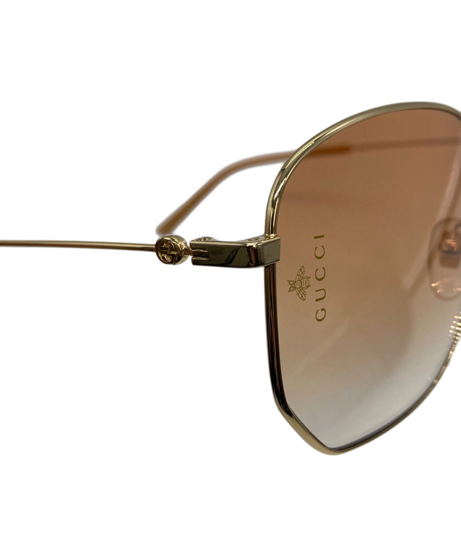 中古・古着通販】GUCCI (グッチ) スクエアフレームサングラス ゴールド