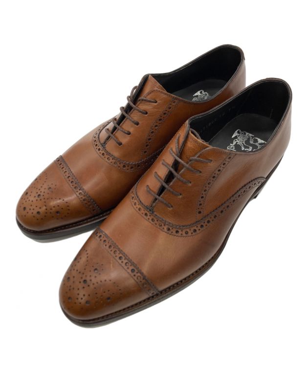 Perfetto ペルフェット アンティークブラウン セミブローグシューズ 中古・古着通販】Perfetto (ペルフェット) セミグローブレザー