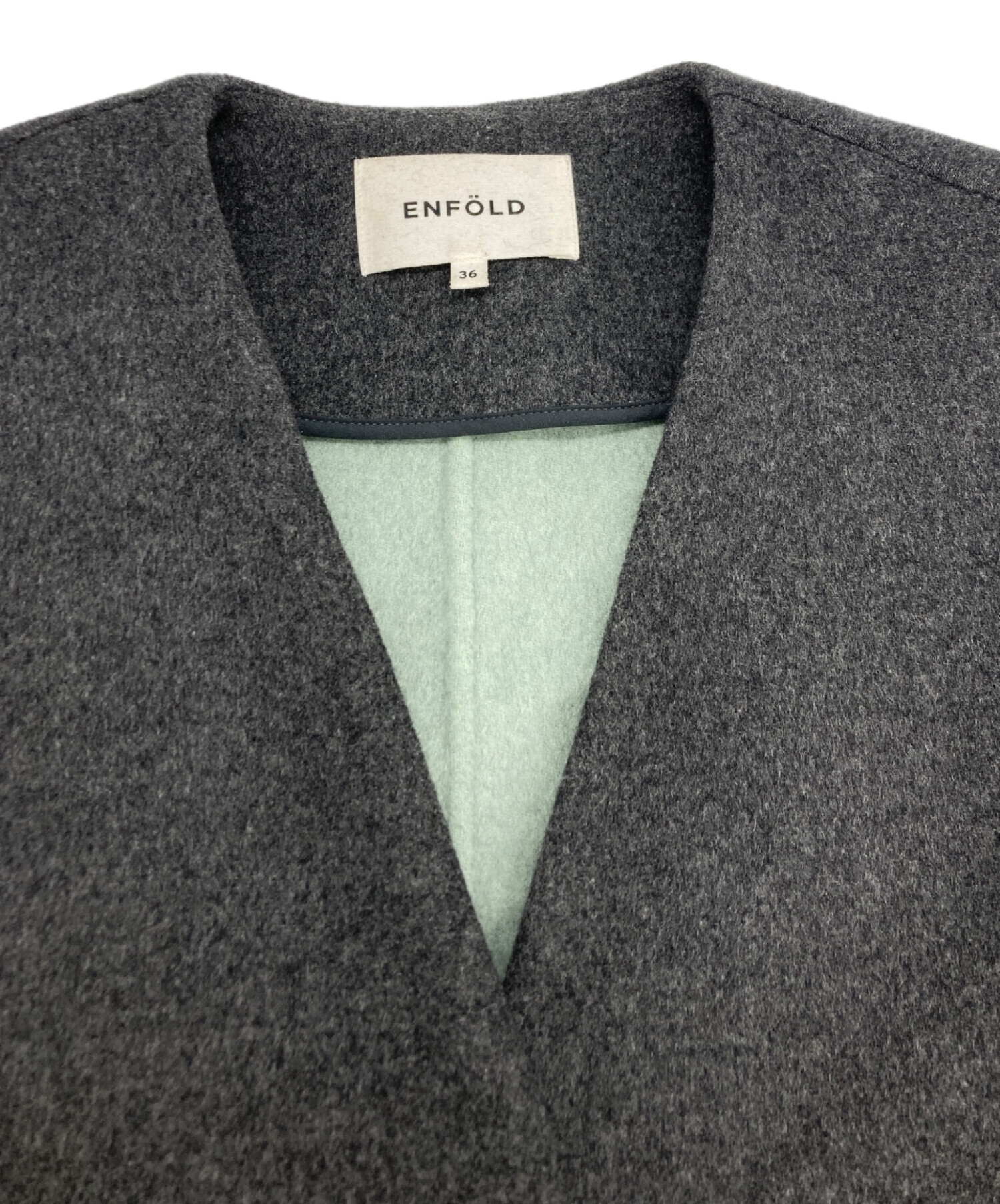 中古・古着通販】ENFOLD (エンフォルド) ウールリバーノーカラー
