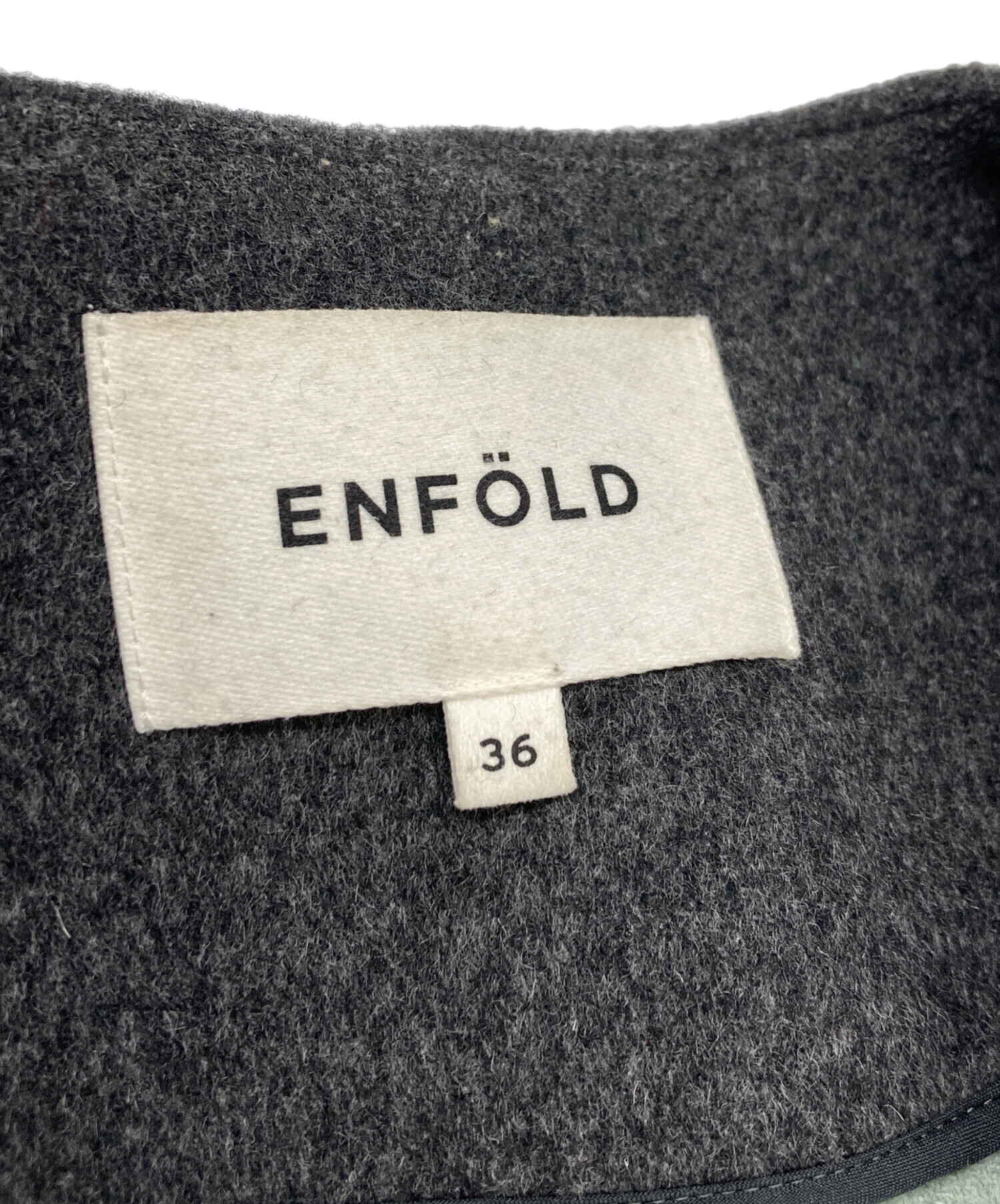 中古・古着通販】ENFOLD (エンフォルド) ウールリバーノーカラー