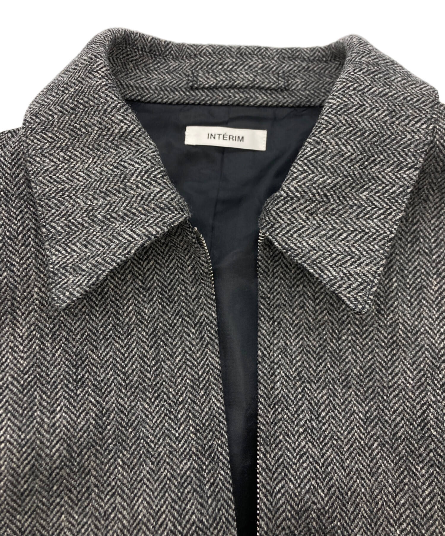 中古・古着通販】INTERIM (インテリム) ウールツイード ハリントン