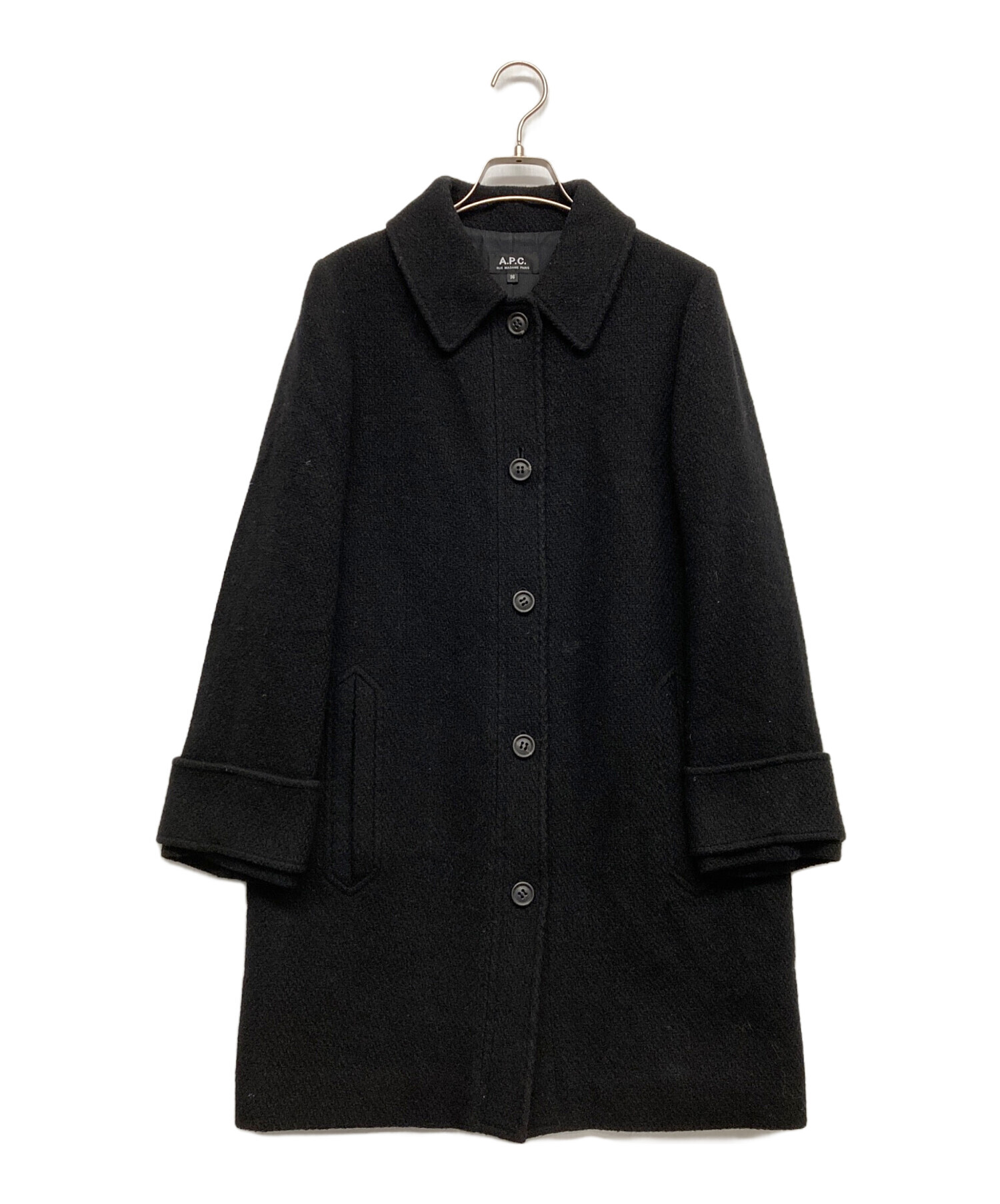 A.P.C. コート　ウール　アーペーセー 中古・古着通販】A.P.C. (アーペーセー) ウールコート ブラック サイズ