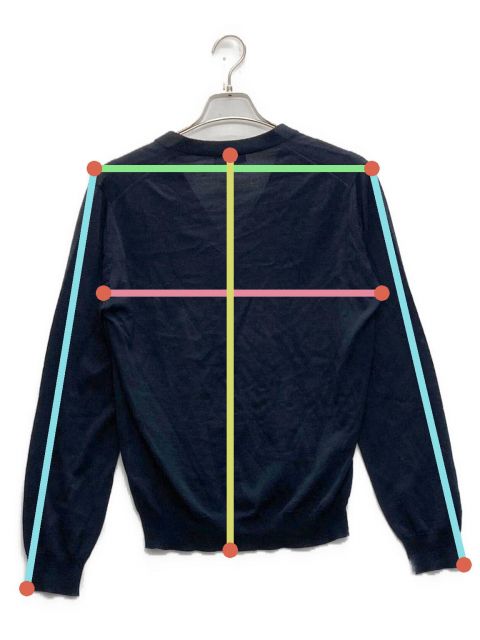 未使用✨プラダ Vネックカーディガン ウール 24年現行 ネイビー 42 大きめ 中古・古着通販】PRADA (プラダ) ウールVネックカーディガン