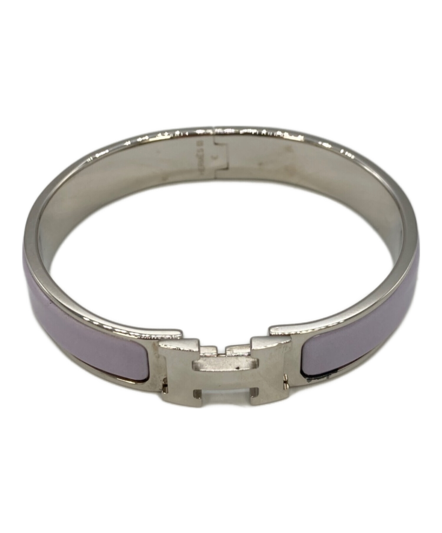 HERMES HERMES バングル H Hブレスレット黒レザー シルバー HERMES HERMES バングル H Hブレスレット黒レザー シルバー