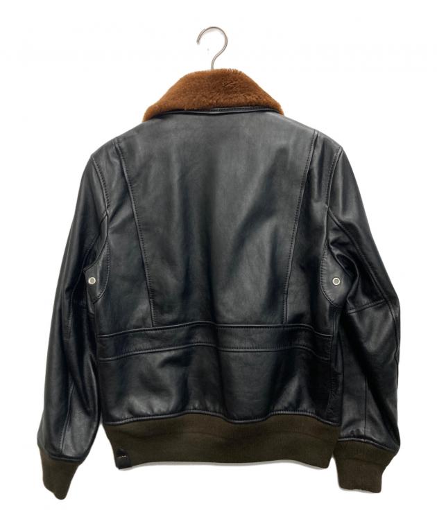 COACH ブラックレザーボンバージャケット 中古・古着通販】COACH (コーチ) レザーボンバージャケット ブラック