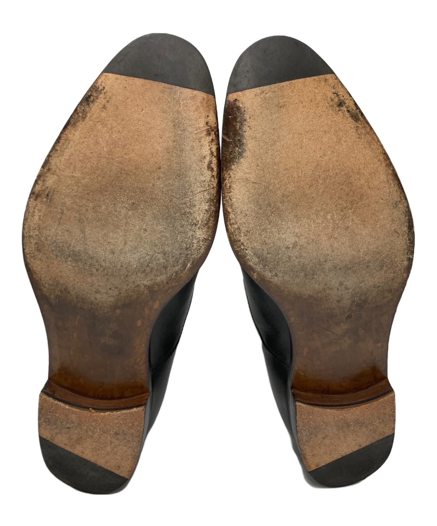 は*パ様 RENDOブラックレザー ストレートチップ ドレスシューズ 中古・古着通販】RENDO (レンド) ストレートチップシューズ ブラック