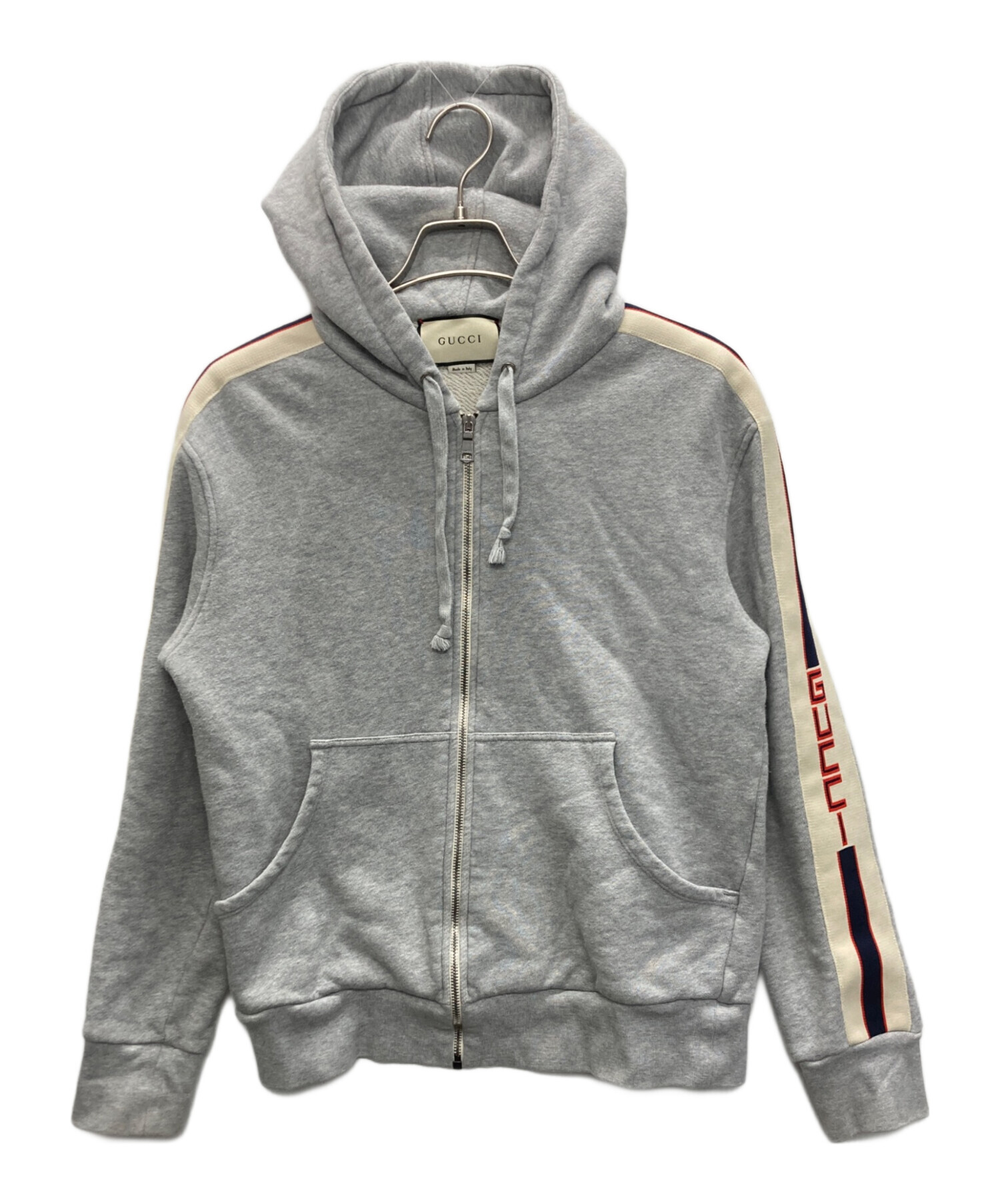 最終価格GUCCI グレー パーカー Mサイズ 中古・古着通販】GUCCI (グッチ) テクニカルラインジップ