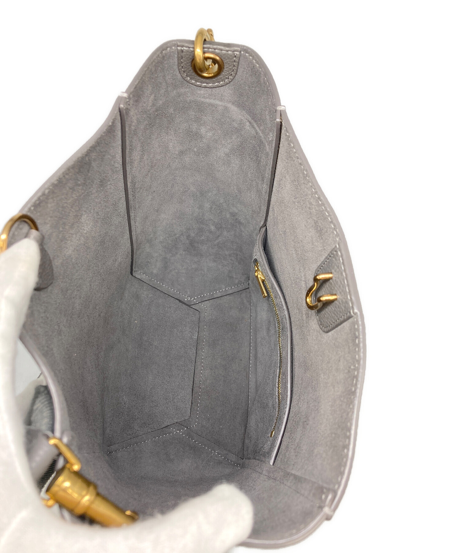 中古・古着通販】CELINE (セリーヌ) サングルバケットスモール グレー