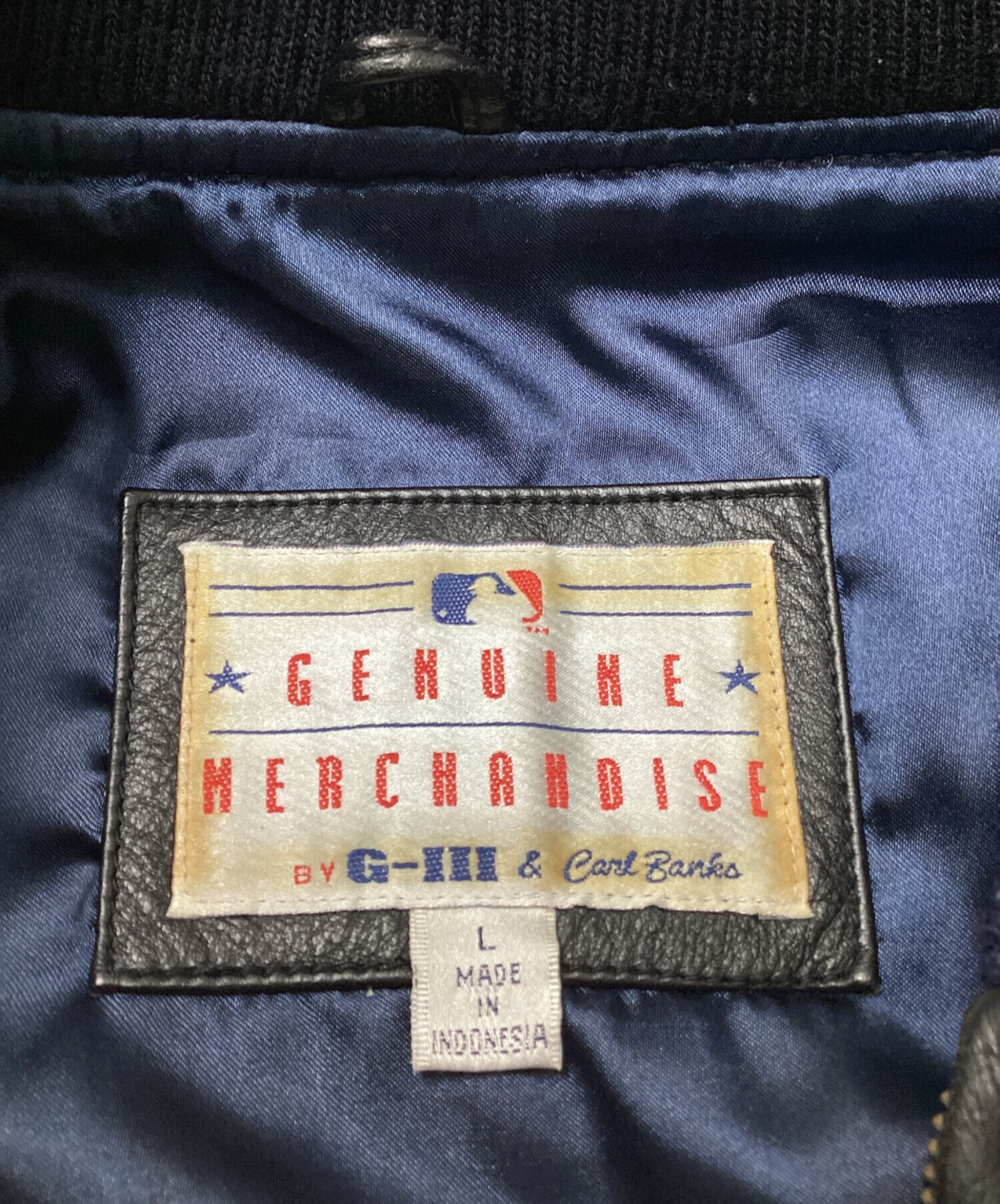 中古・古着通販】MLB (エムエルビー) 90'sレザースタジャン ブラック 中古・古着通販】MLB (エムエルビー) 90'sレザースタジャン ブラック