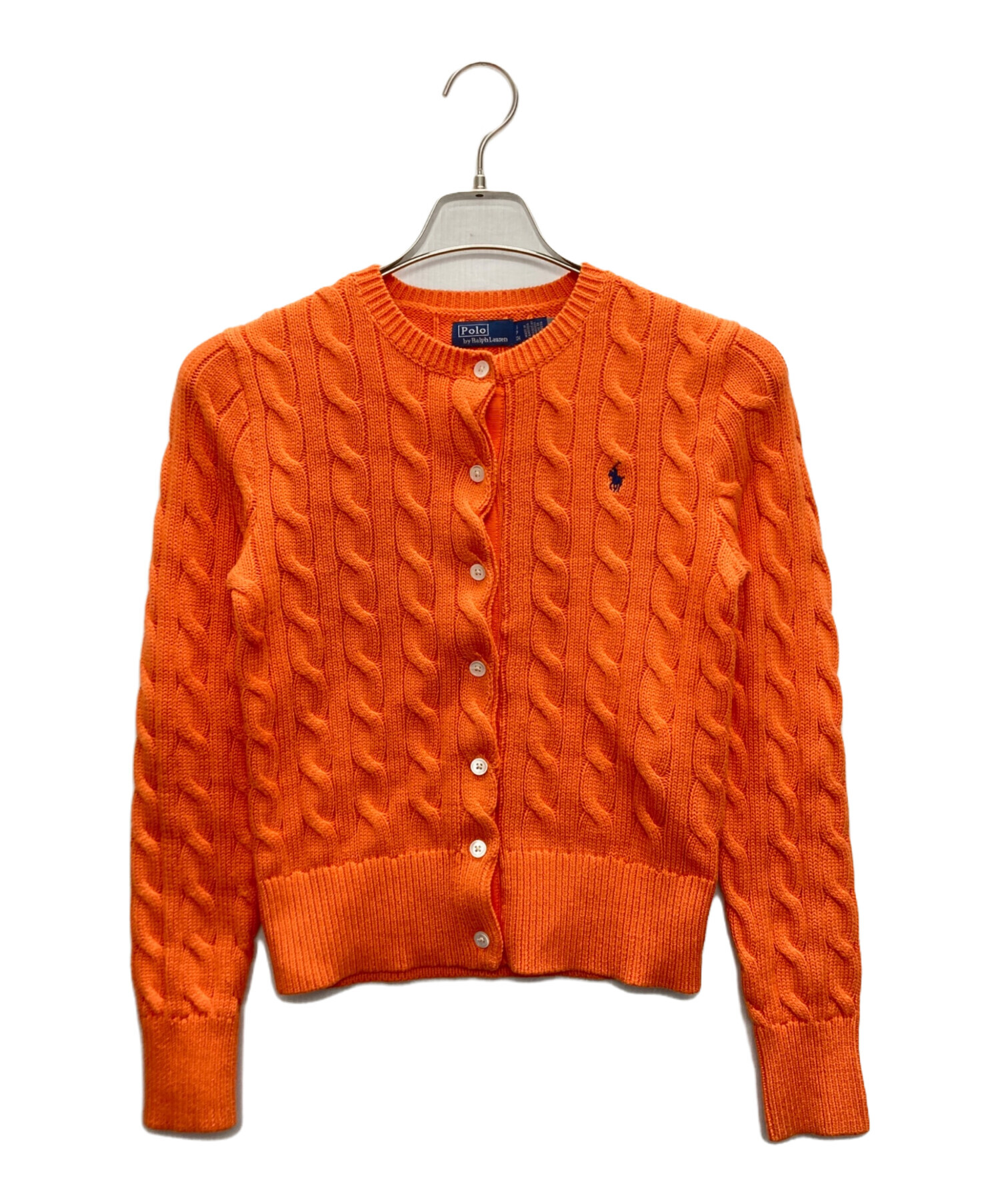 美品 POLO RALPH LAUREN ポケット付き ケーブルニット オレンジ 中古・古着通販】POLO RALPH LAUREN (ポロ・ラルフローレン) ケーブル