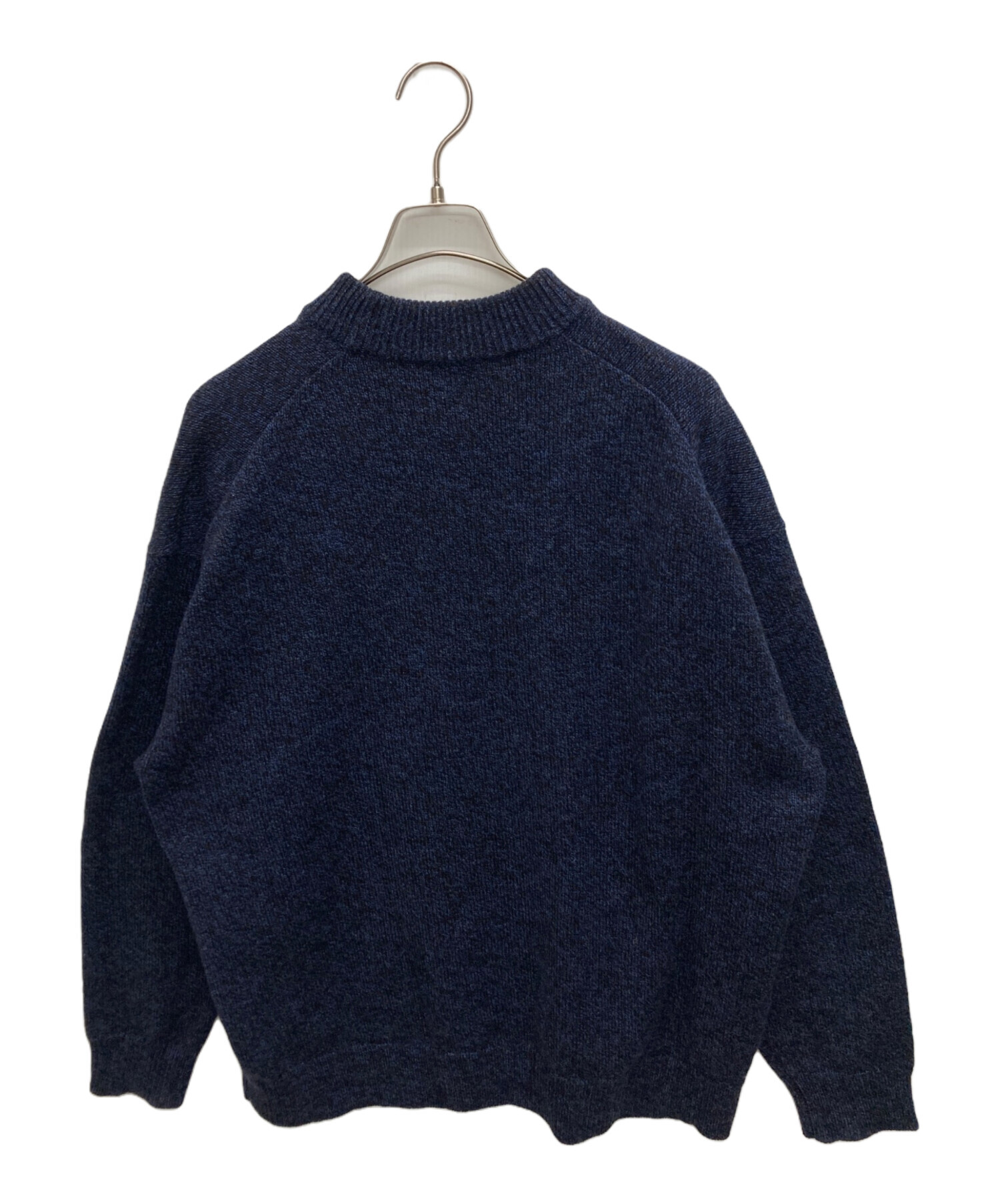 ATON BABY WOOL MOULINE | モックネックセーターBLACK