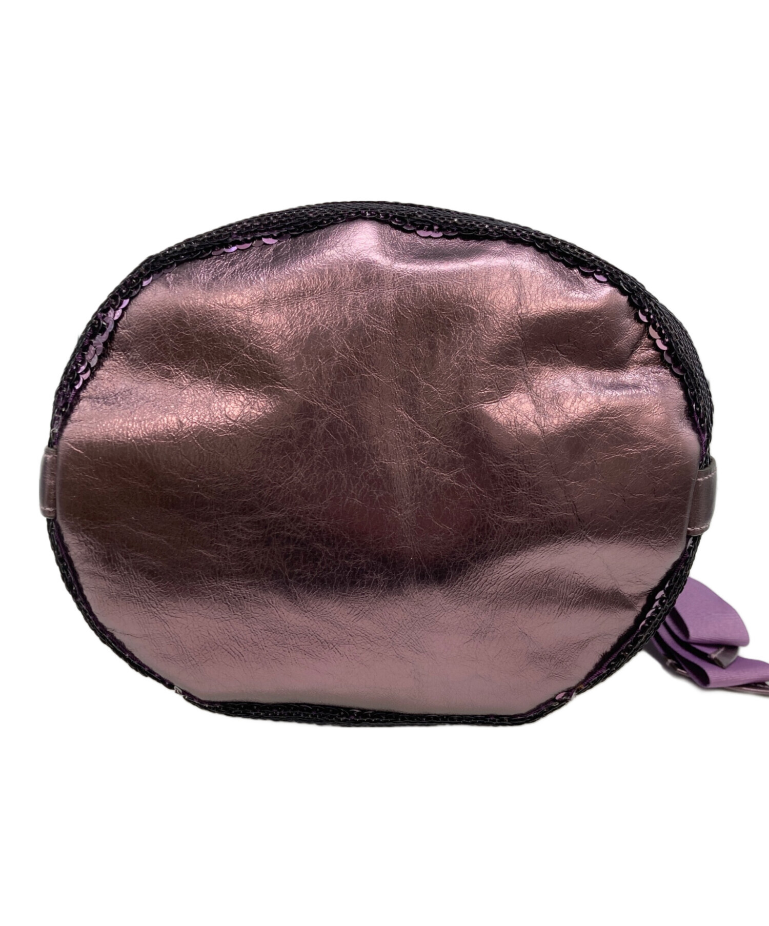 中古・古着通販】COACH (コーチ) スパンコール巾着ハンドバッグ 