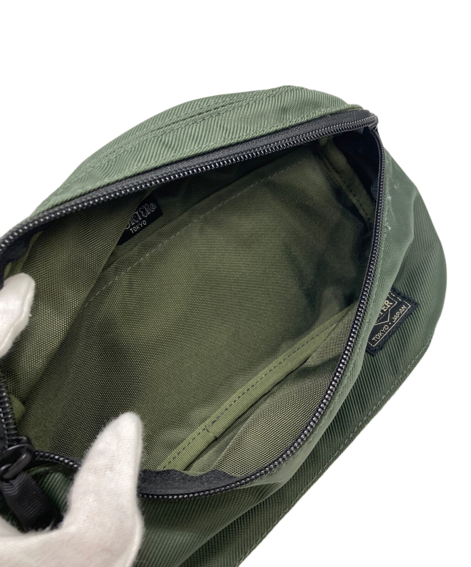 中古・古着通販】PORTER (ポーター) ROUNDウエストバッグ オリーブ 