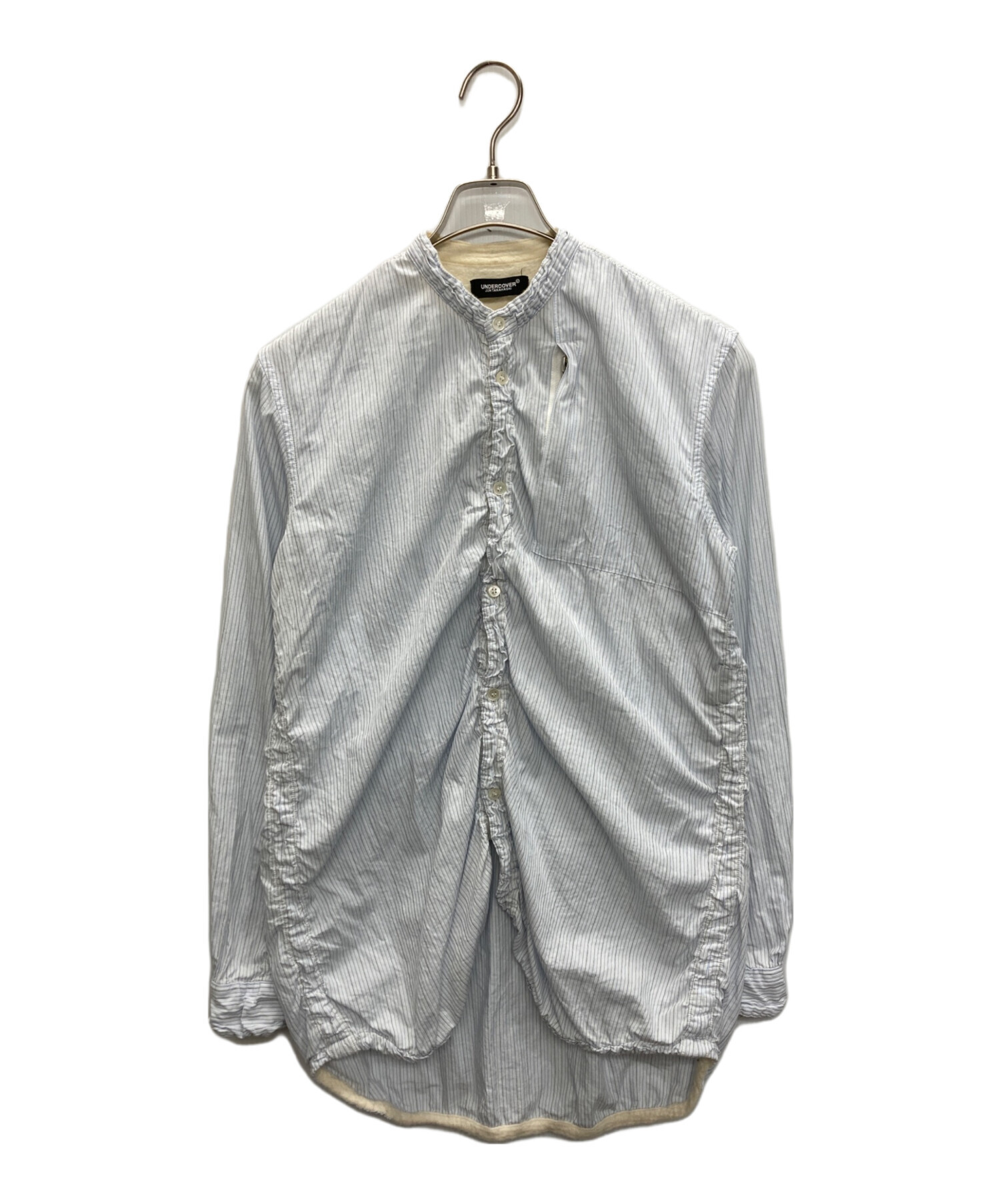 UNDER COVER アンダーカバー ブラウス S グレー 【古着】【中古】【送料無料】 中古・古着通販】UNDERCOVER (アンダーカバー) ストライプコットン 裏