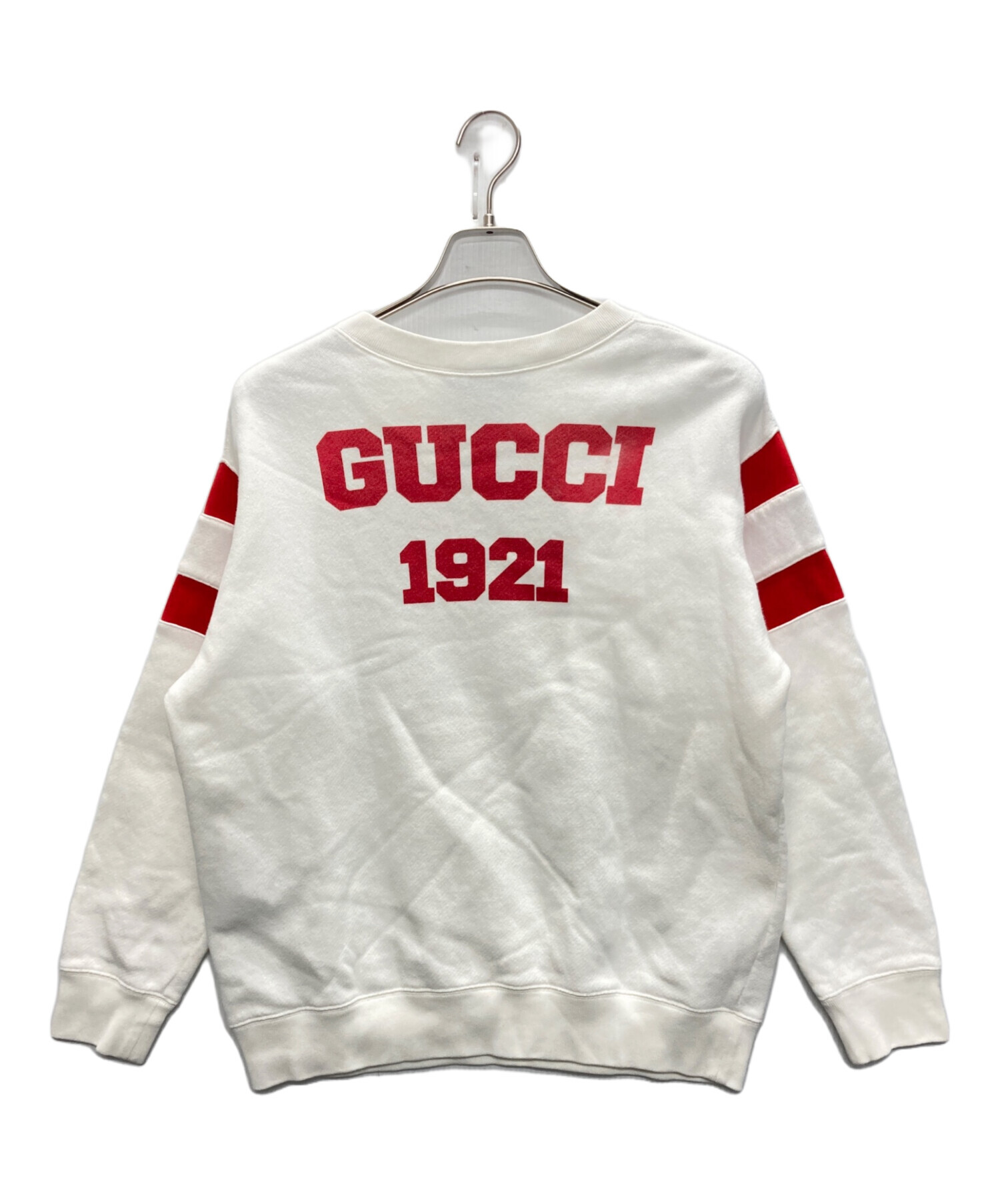 GUCCI ホワイト ロゴ トレーナー 中古・古着通販】GUCCI (グッチ) プリントスウェット ホワイト サイズ