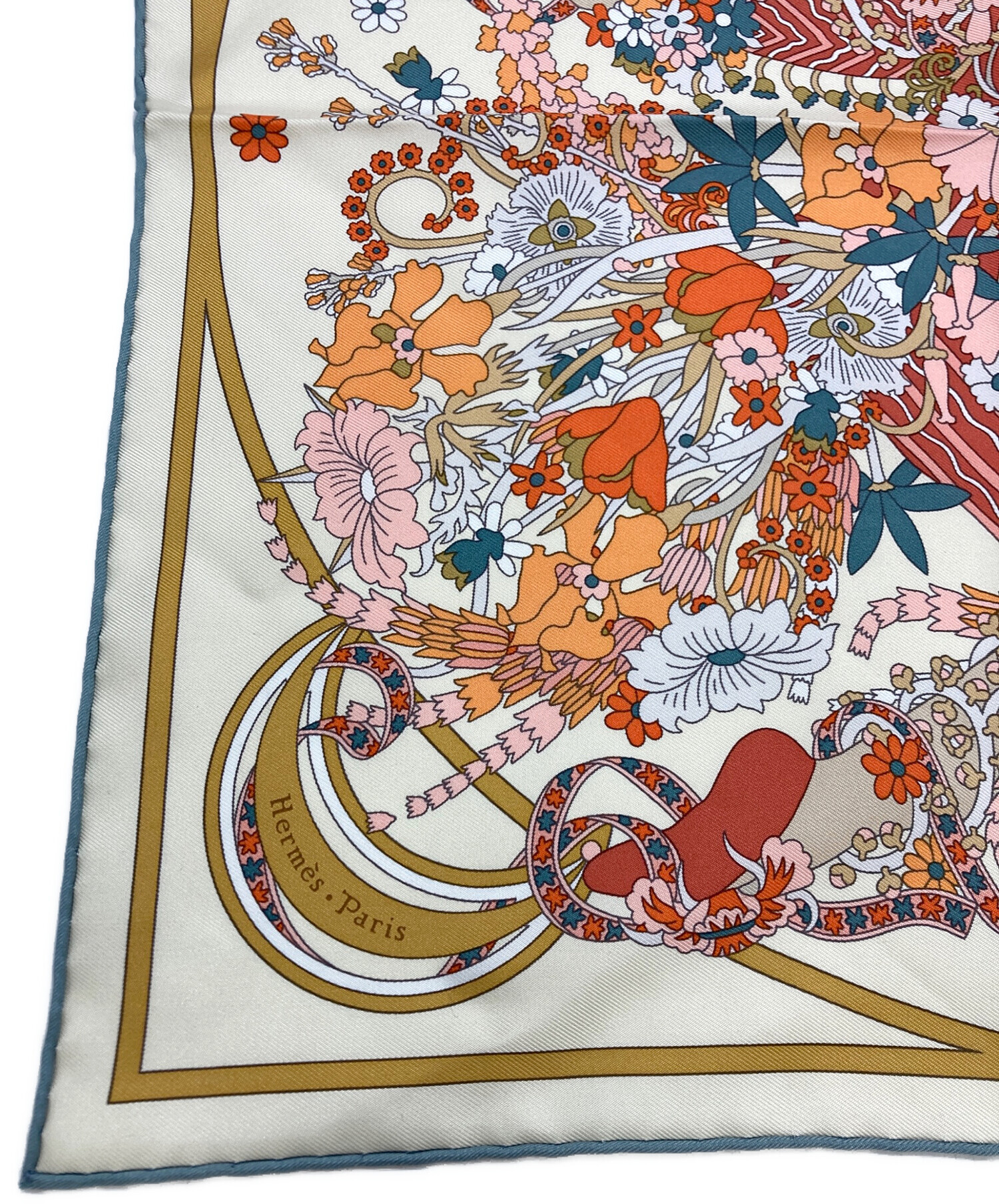 中古・古着通販】HERMES (エルメス) ガヴロッシュ45 ベージュ×オレンジ