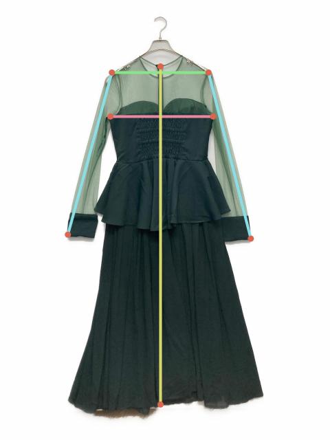 中古・古着通販】Ameri (アメリ) SOPHISTICATED PEPLUM DRESS グリーン