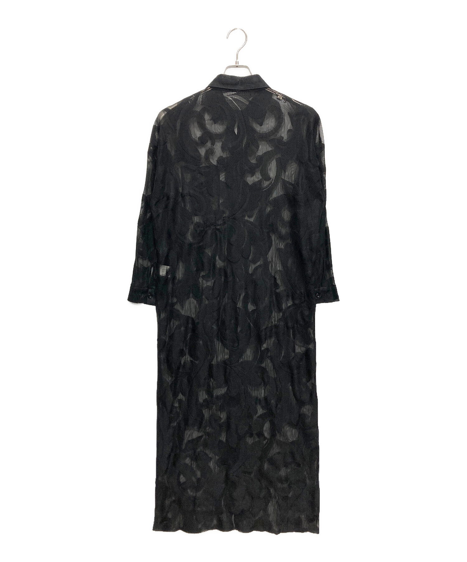 中古・古着通販】sahara (サハラ) Lace Long Shirt Dress ブラック