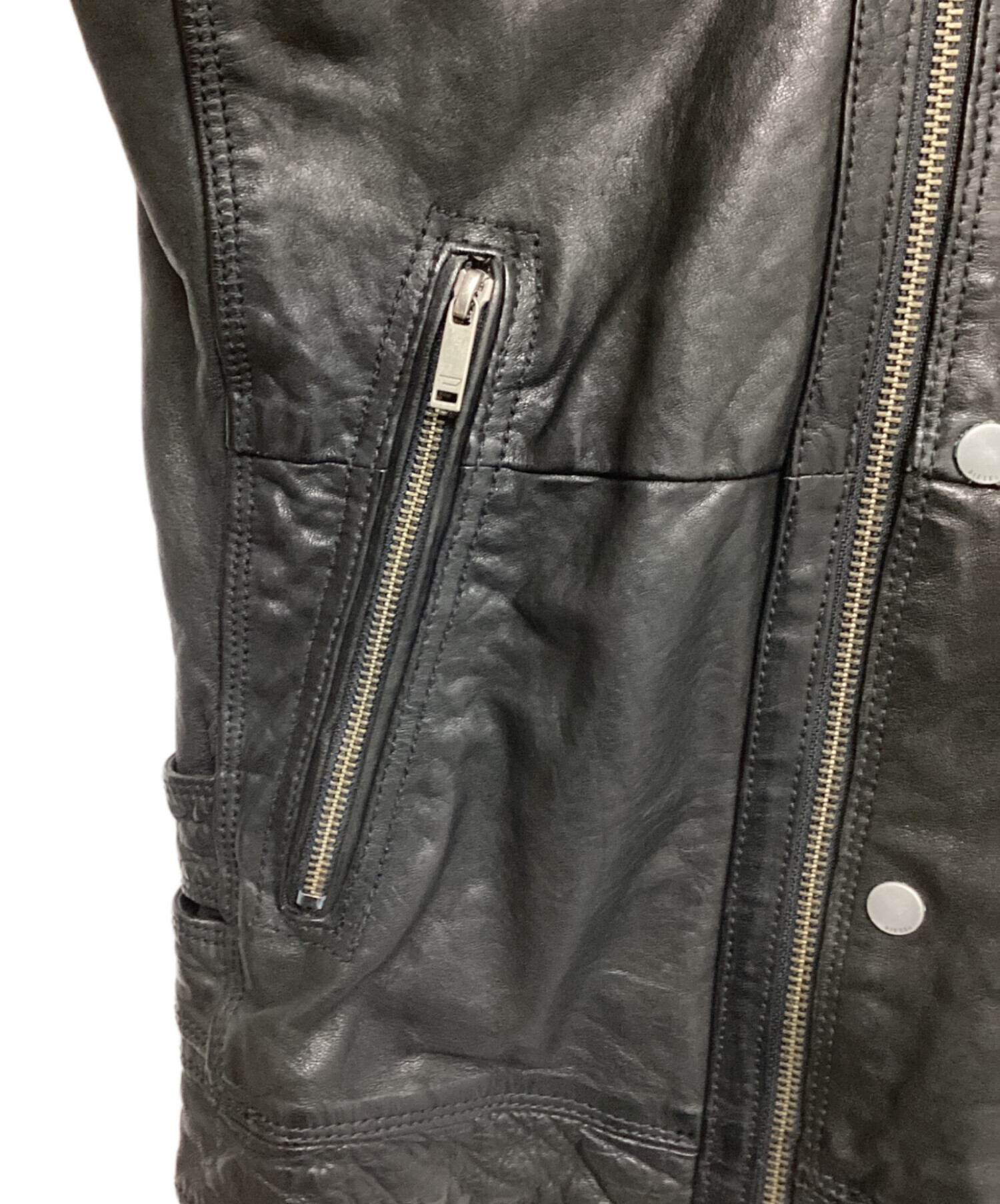 中古・古着通販】DIESEL (ディーゼル) シープレザーダブルライダーズ