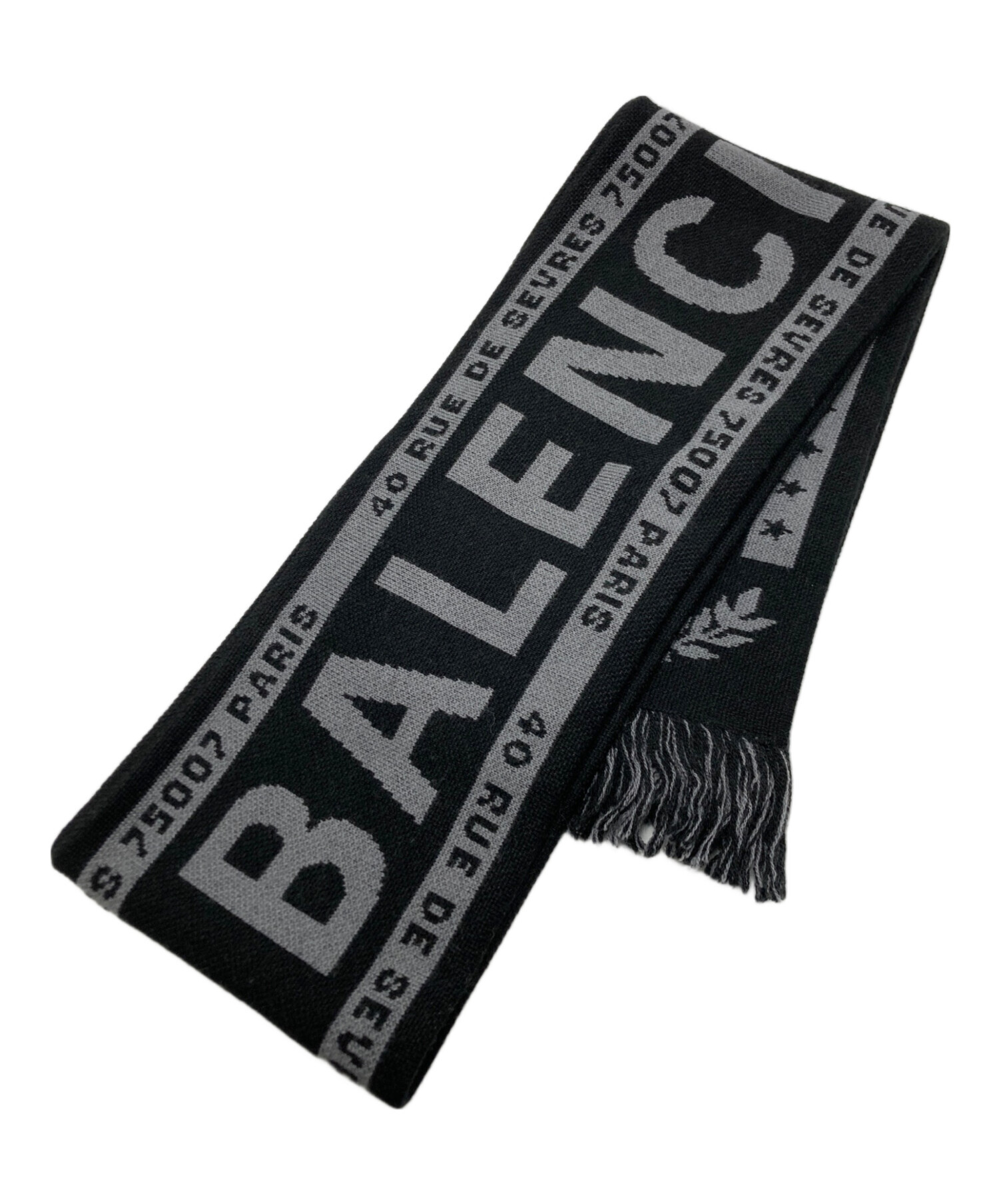 【美品】BALENCIAGAロゴマフラー/リバーシブル/バレンシアガ 中古・古着通販】BALENCIAGA (バレンシアガ) フットボールロゴマフラー