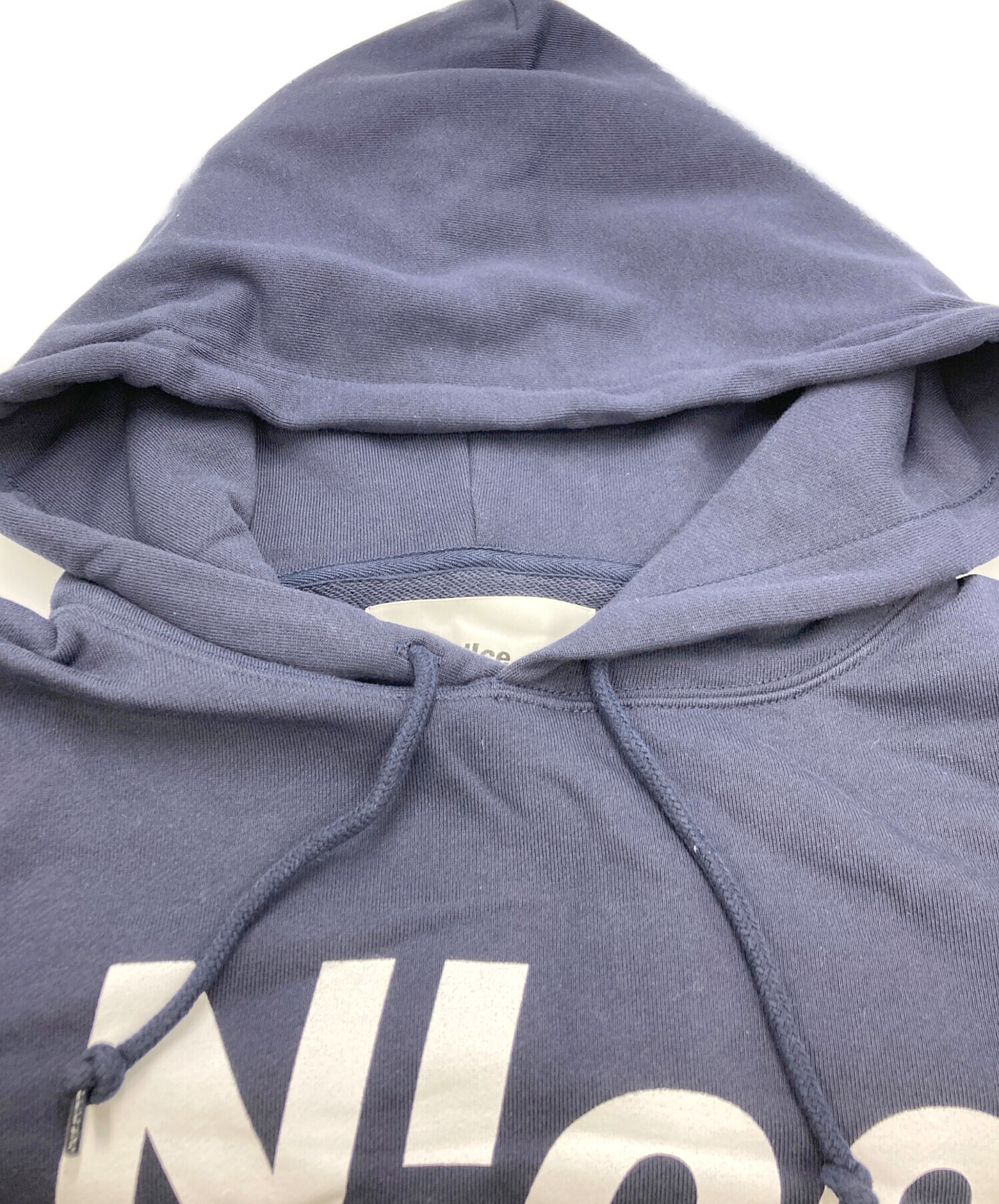 中古・古着通販】NICE (ナイス) ロゴプリントパーカー ネイビー サイズ