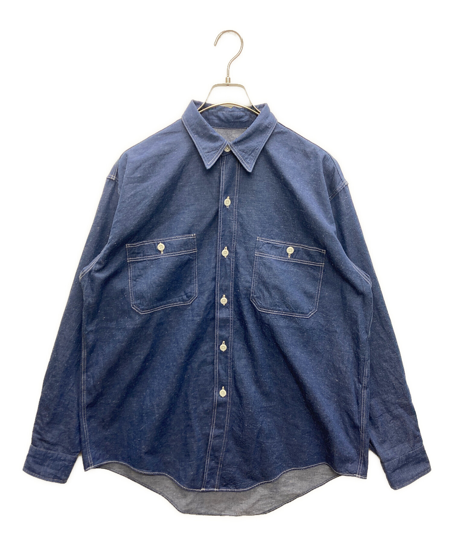 Kaptain Sunshine カジュアルシャツ S 紺 【古着】【中古】【送料無料】 中古・古着通販】KAPTAIN SUNSHINE (キャプテンサンシャイン) Work