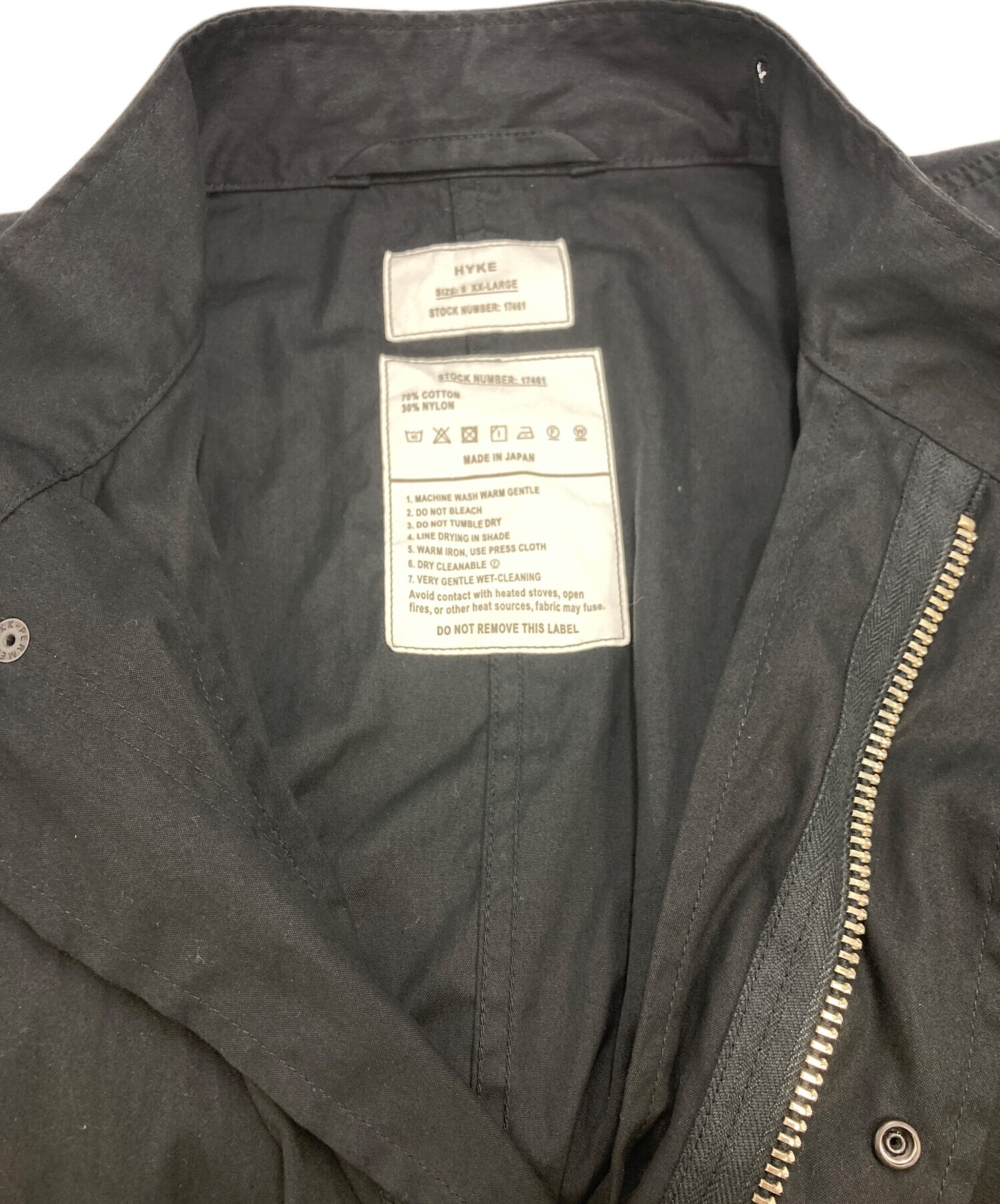 中古・古着通販】HYKE (ハイク) N/C TYPE M-65 FIELD COAT ブラック