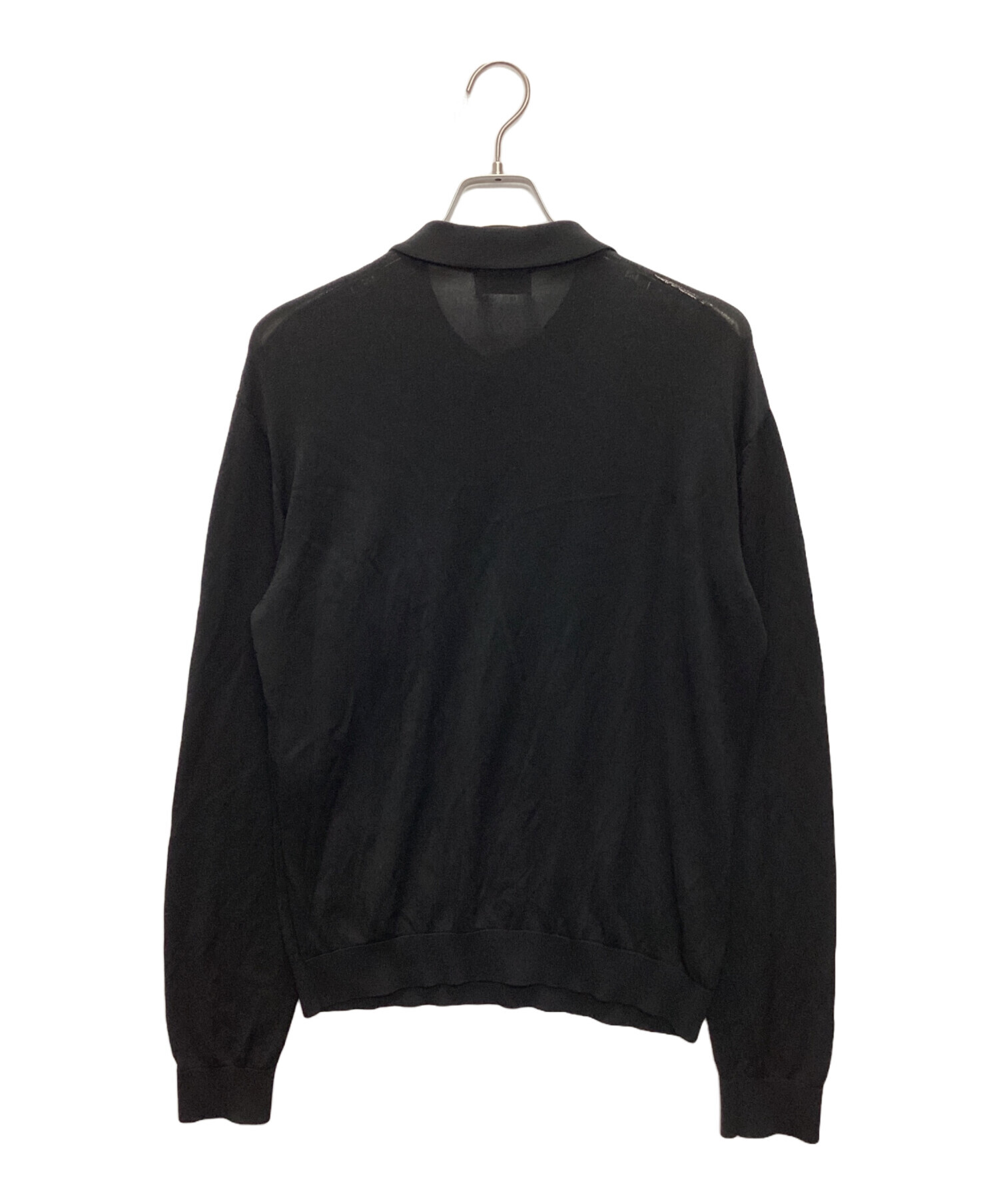 中古・古着通販】LEMAIRE (ルメール) ニットポロシャツ ブラック