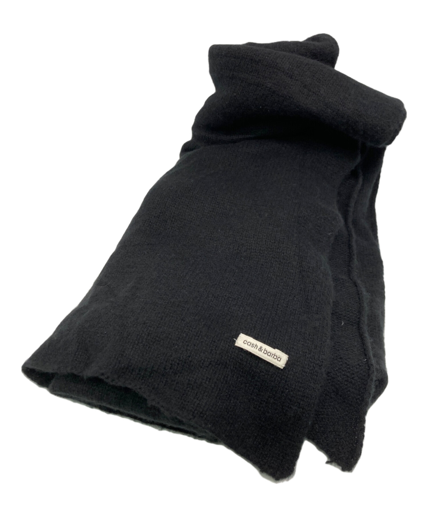 cash&barba キャッシュベイビーマフラー ブラック 中古・古着通販】cash&barba (キャッシュ&バルバ) マフラー ブラック