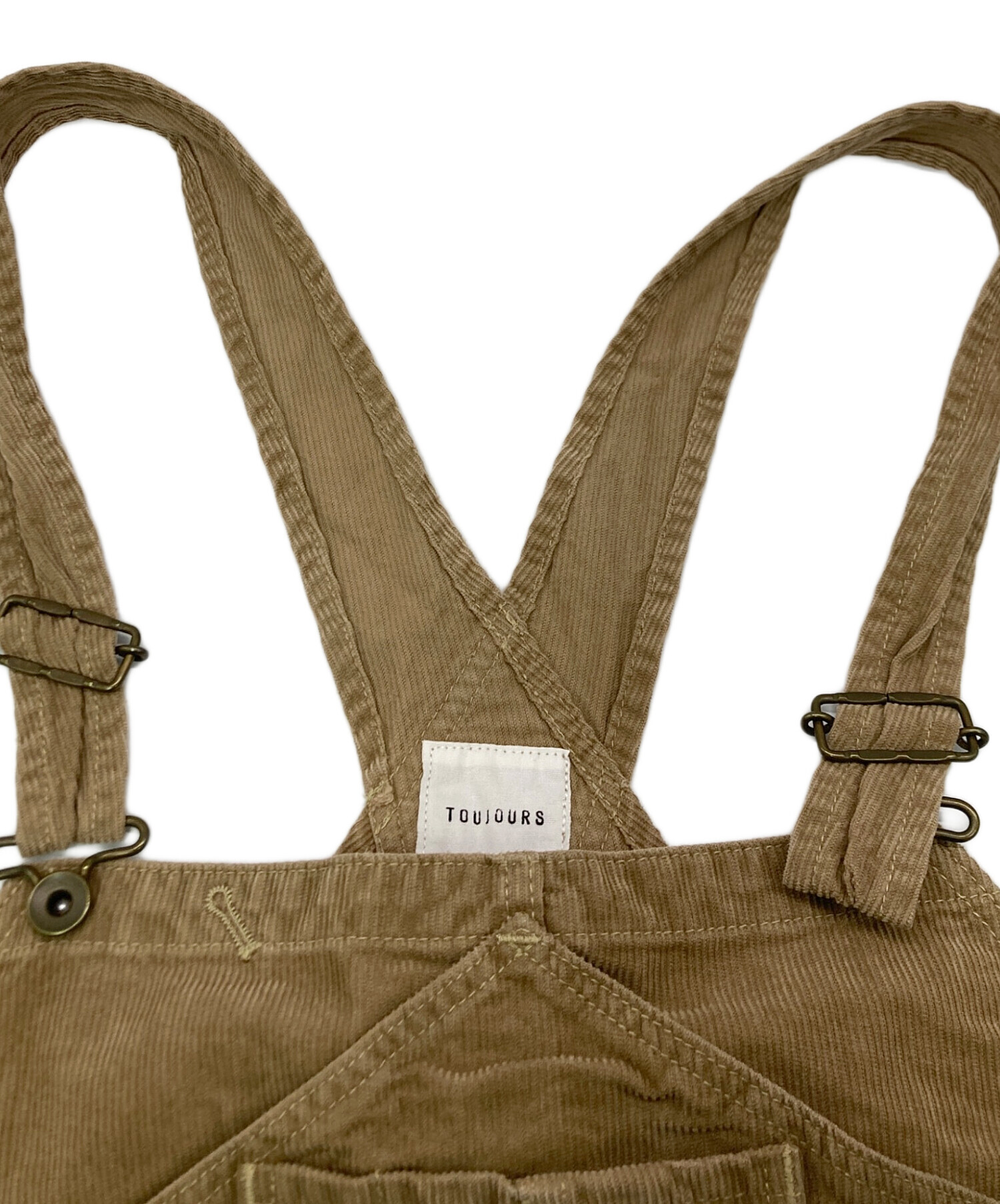 トゥジュー　コーデュロイオーバーオール　ベージュ　サイズ1 中古・古着通販】Toujours (トゥジュー) コーデュロイオーバーオール