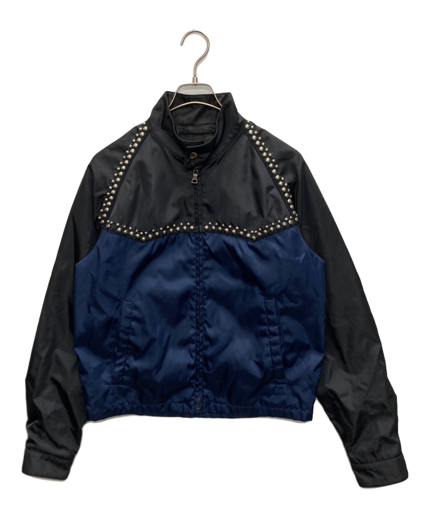 PRADA ネイビー フード付きジャケット Prada フード付きテクニカルファブリックブルゾンジャケット (すべての