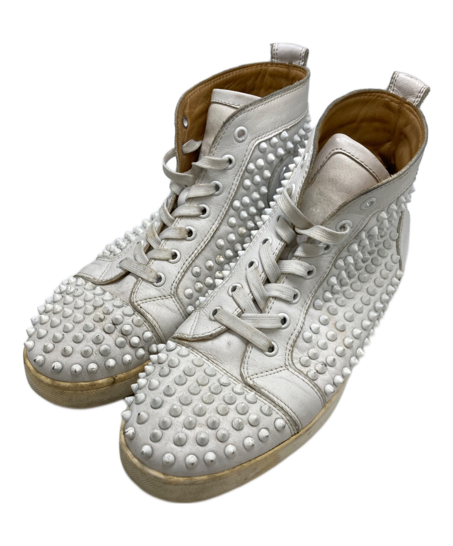 クリスチャンルブタン Christian Louboutin スニーカー スタッズ ハイカット ホワイト 中古・古着通販】Christian Louboutin (クリスチャン・ルブタン