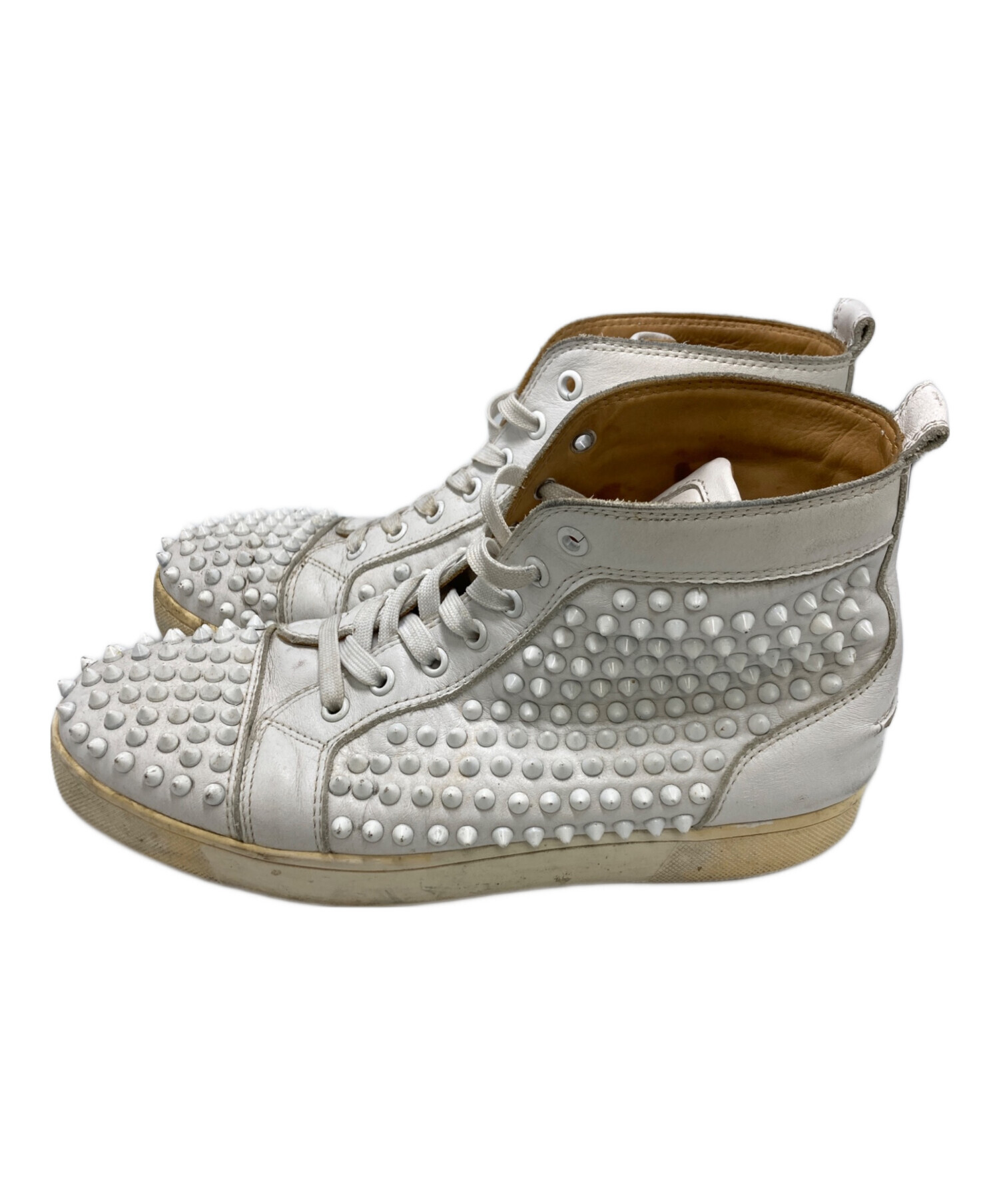 Christian Louboutin デニム ハイカットスニーカー Christian Louboutin（クリスチャンルブタン） スタッズ デニム ブルー