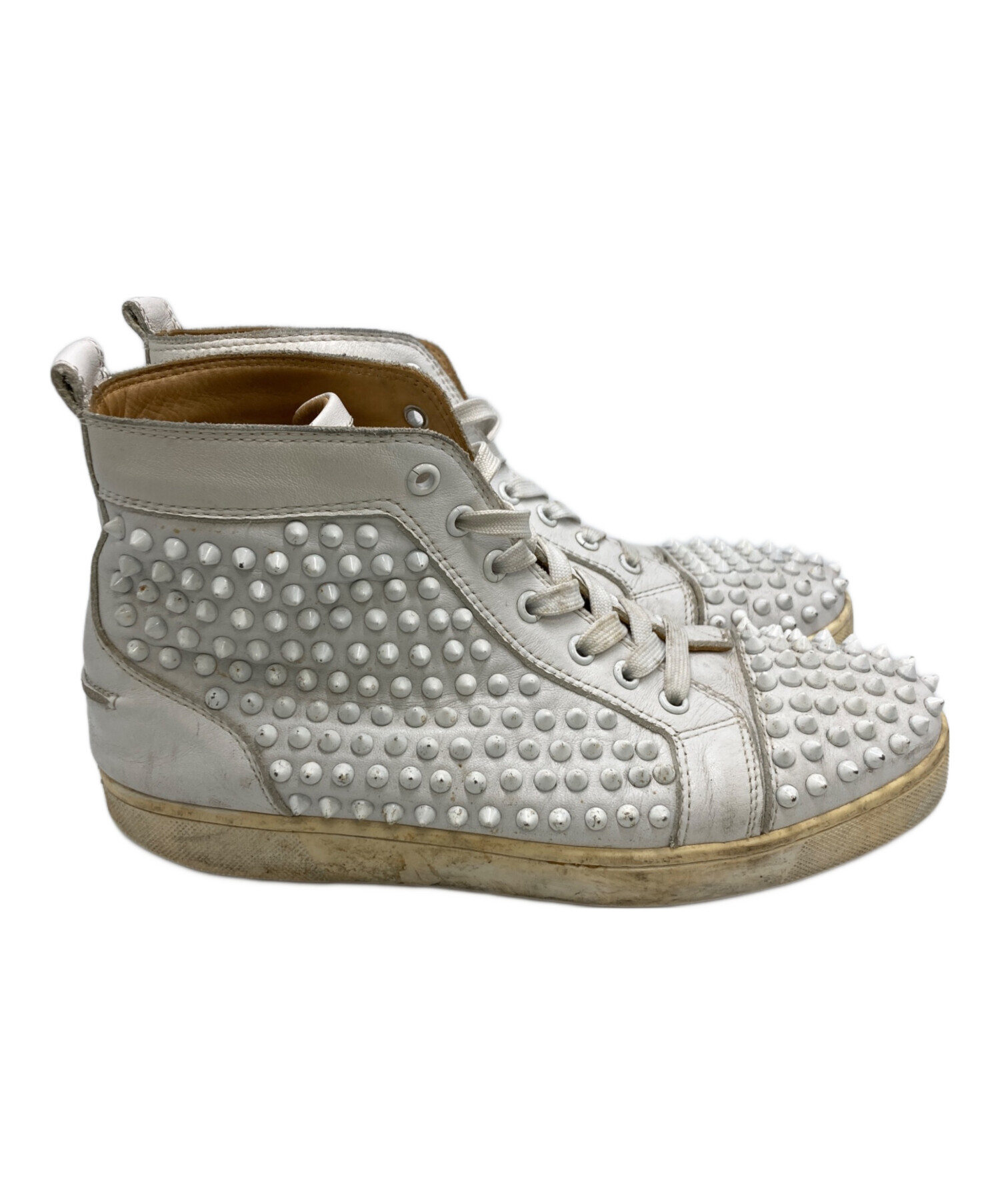 クリスチャンルブタン Christian Louboutin スニーカー スタッズ ハイカット ホワイト Christian Louboutin - Christian Louboutin ルイスフラット スタッズ